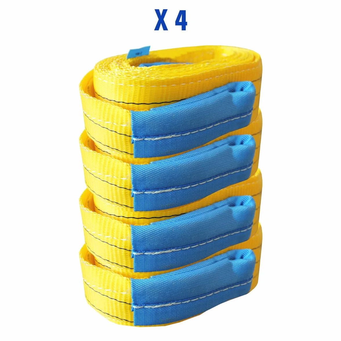 Juego de 4 bandas amarillas con capacidad de carga de 3000 kg, 5 metros – Kit con 4 Brache para el levantamiento 3 Ton Longitud 5 metros