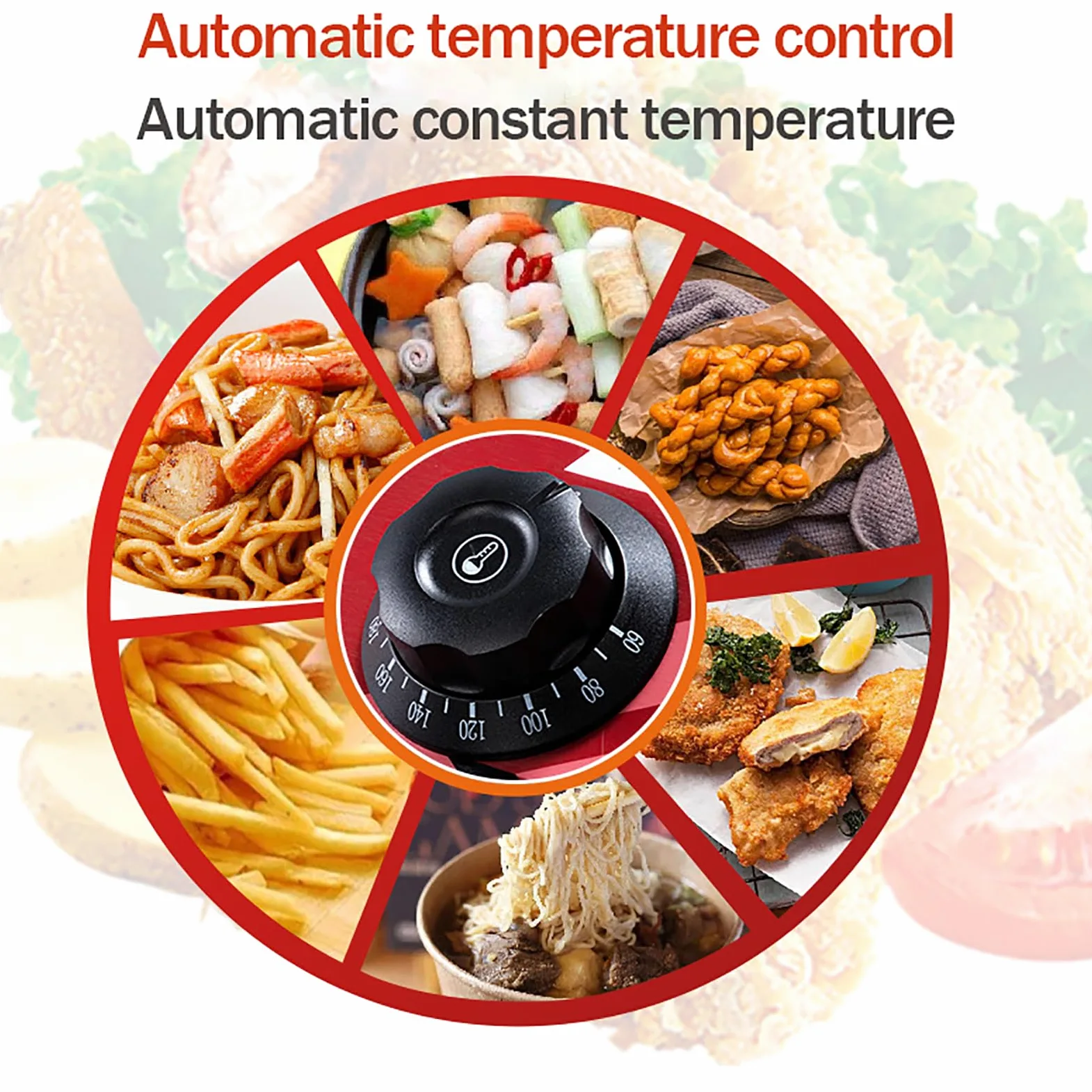 Freidora eléctrica de 10 litros, freidora de 2500 W con cesta para freír, freidora de encimera de acero inoxidable, temperatura ajustable, utilizada en restaurantes, restaurantes de comida rápida