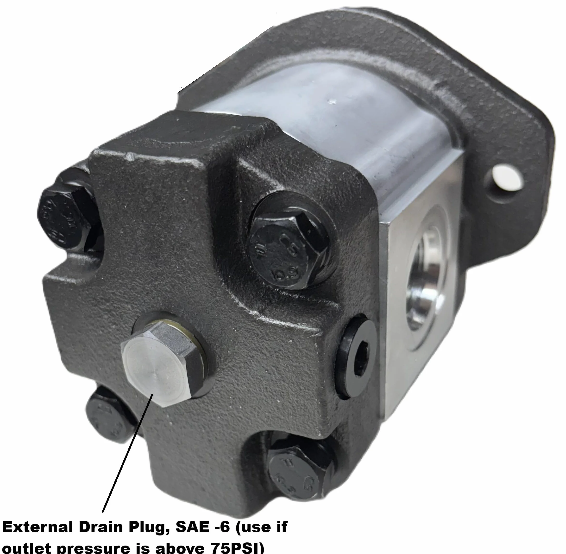 Motores de engranajes hidráulicos o bombas de rotación bidireccional, 8-26 cc/rev (0.488-1.58 in3/rev) 2-17gpm 21-40HP SAE A Mount, serie MFEG (8cc/rev. -0.488 in3/rev - 8 gpm máx. - 21HP máx.)