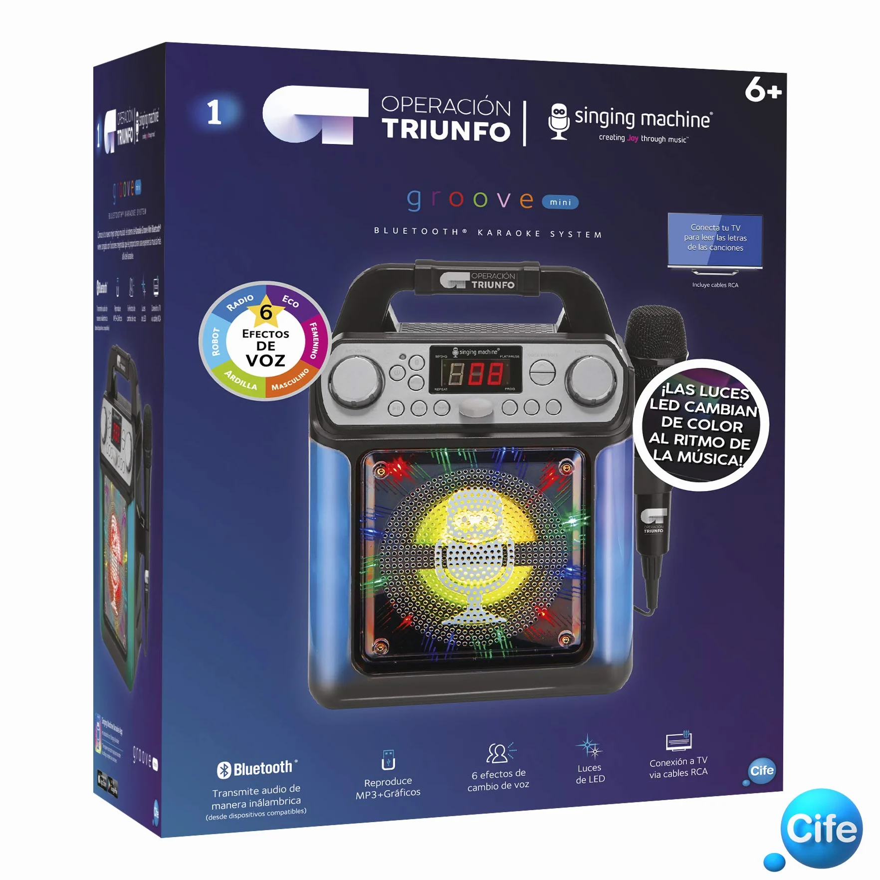 Operacion Triunfo Karaoke Negro con Luces LED