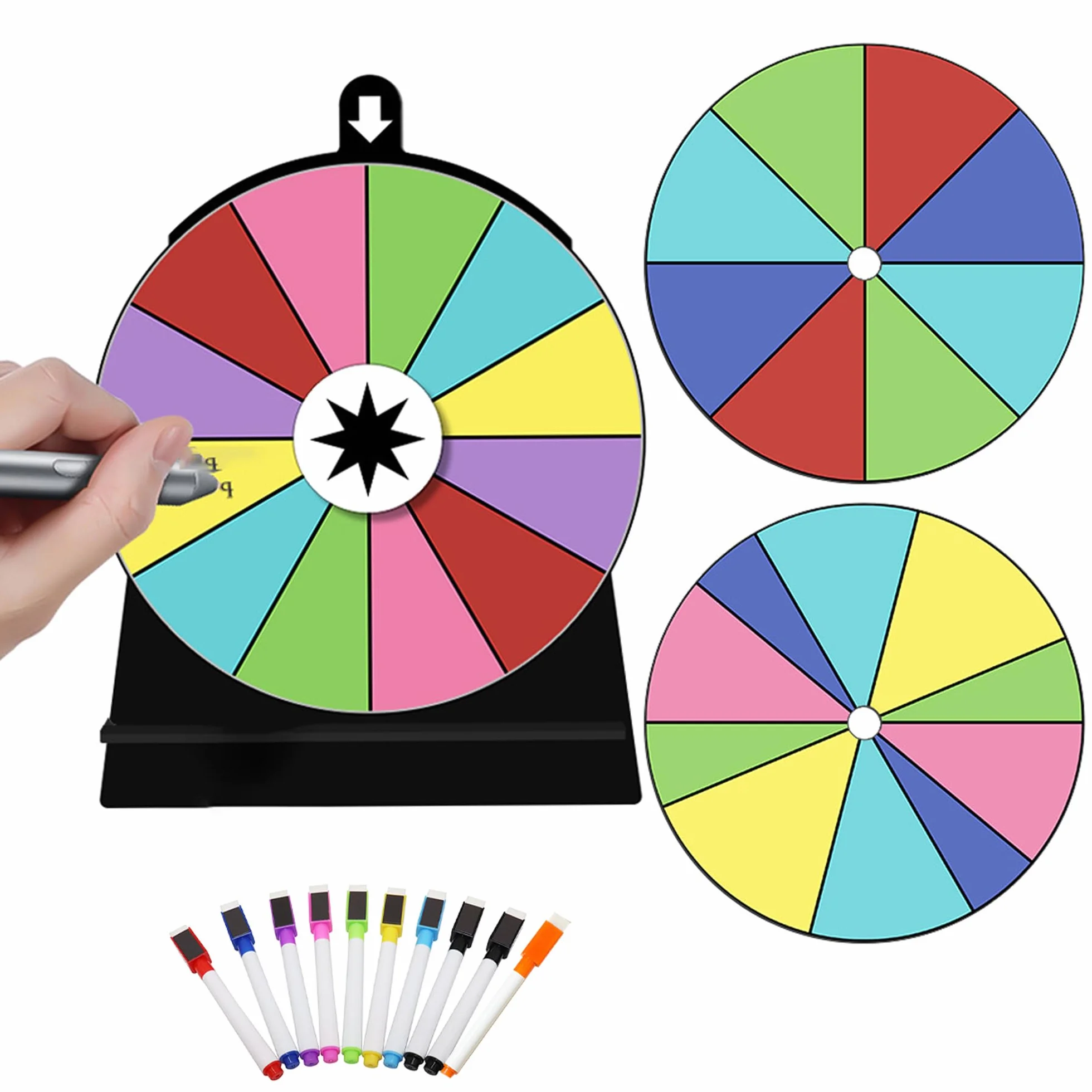 Ruleta de la Fortuna Giratoria de Premios con Bolígrafo Borrable para Fiesta Carnaval