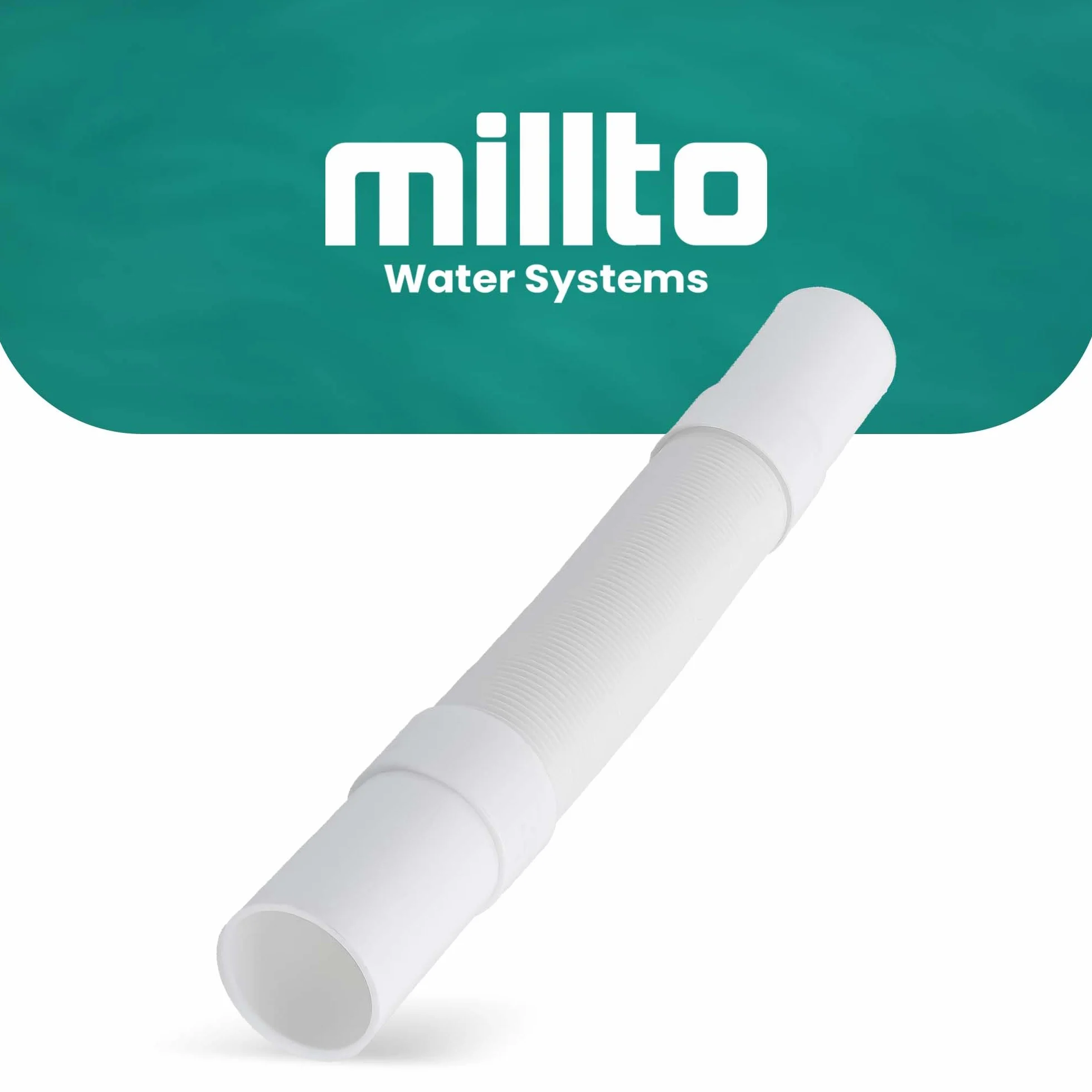 Millto Tubo de drenaje flexible 40 mm blanco polipropileno conector universal ajustable