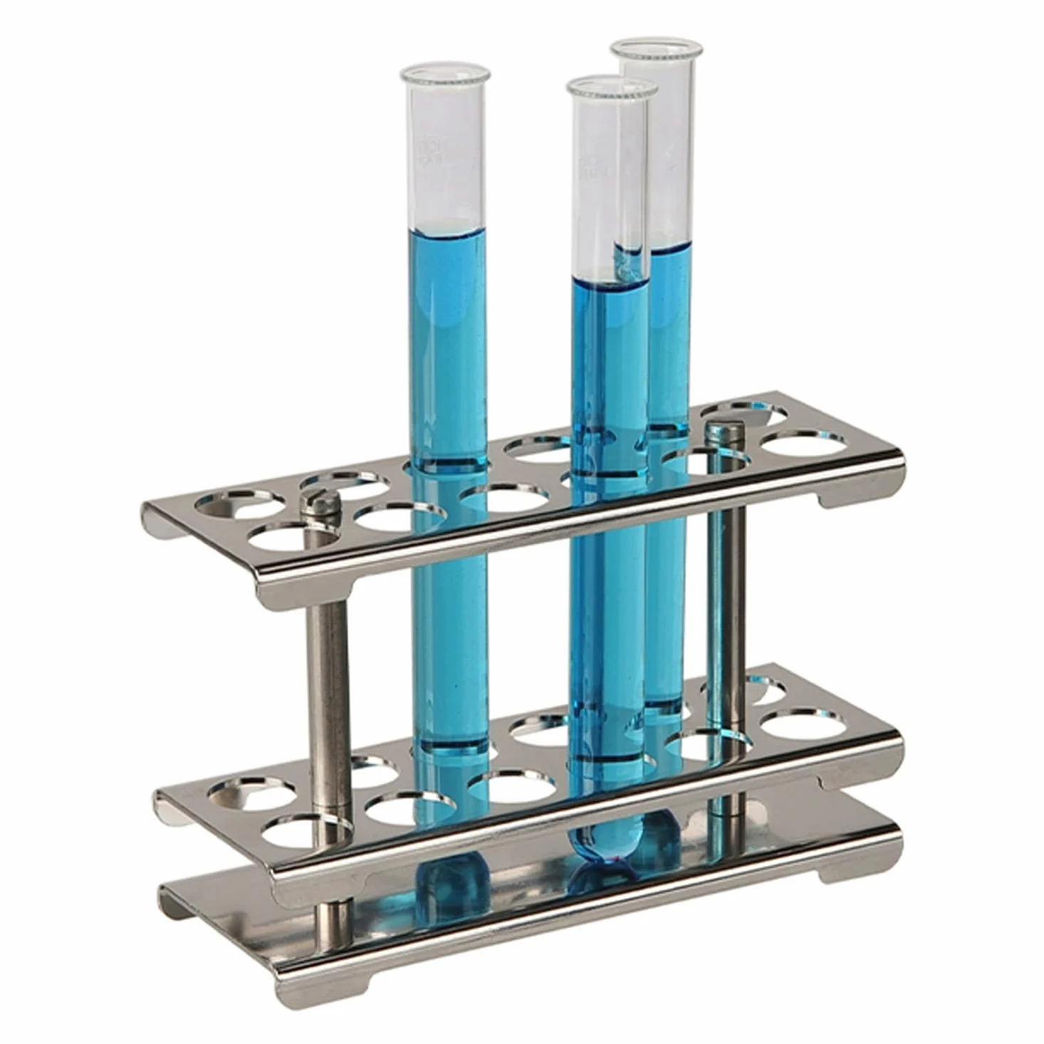 Bochem MN-0052 - Estructura para tubos de ensayo de acero inoxidable 18/10 para 10 vasos con pulido electrolítico, 16 mm de diámetro
