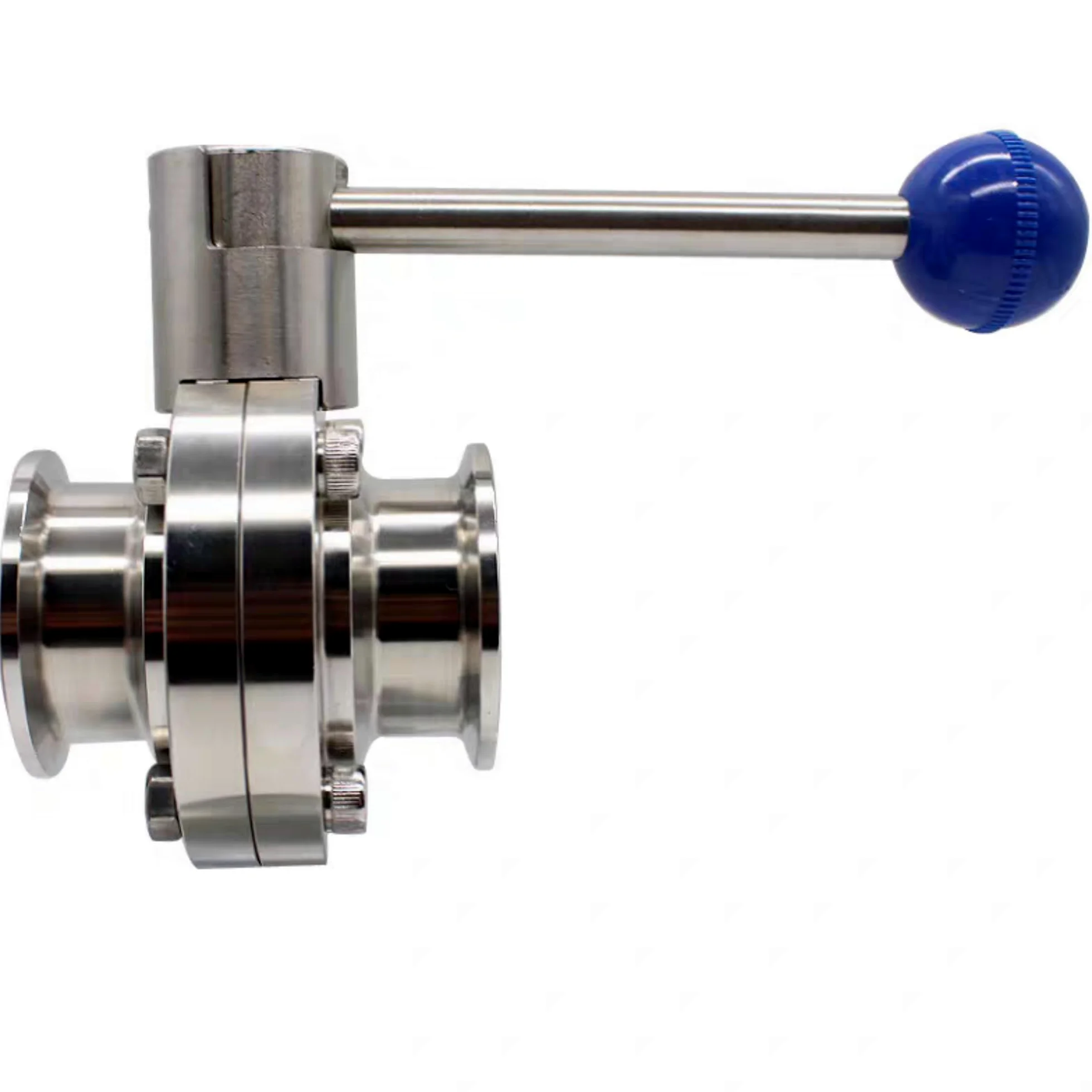Válvula de bola sanitaria de alta presión de acero inoxidable 304, válvula manual con varilla de tracción de tres abrazaderas(2.5In)