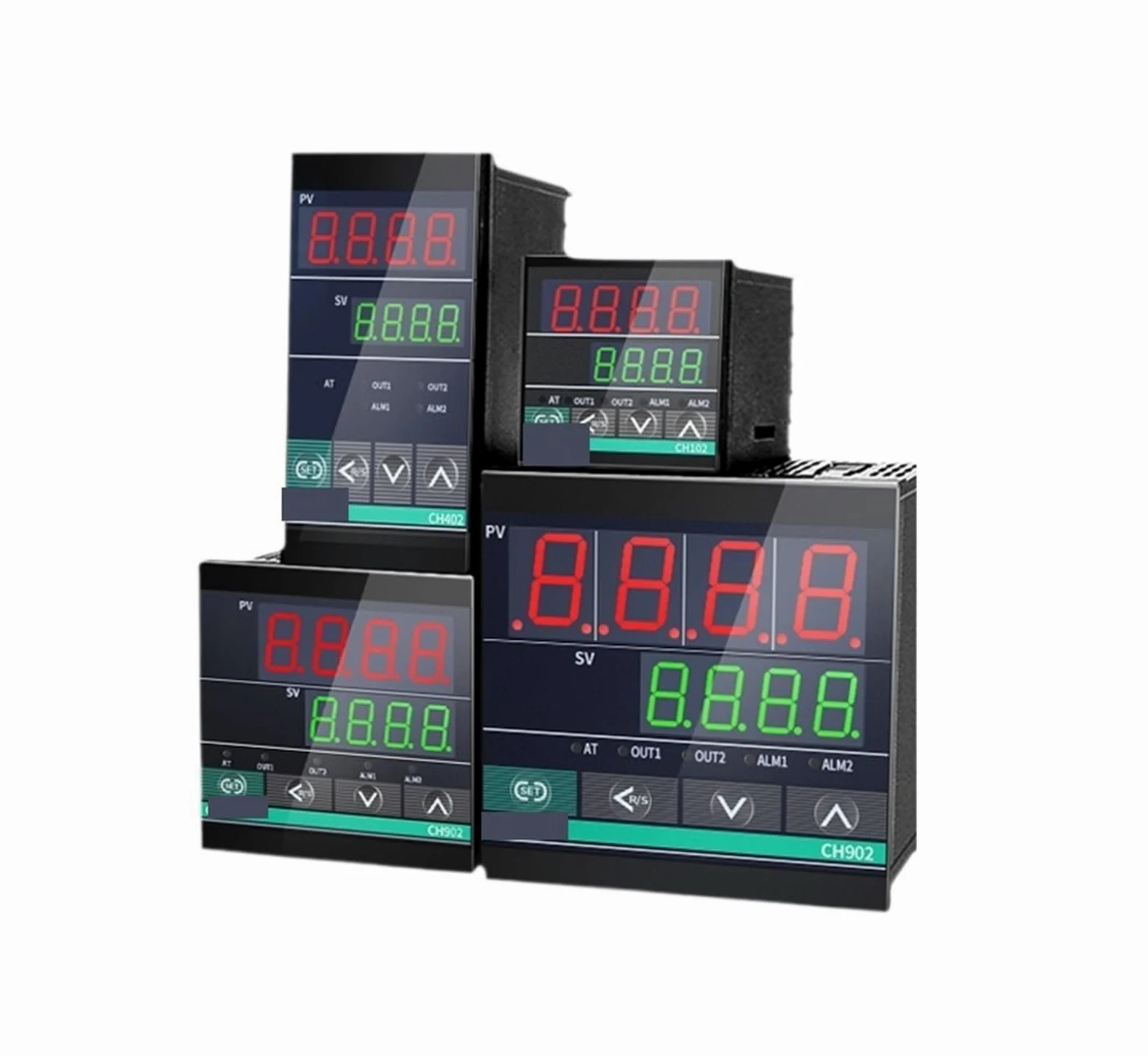 1 Uds salida Dual SSR y relé CH102 CH402 CH702 CH902 2 alarmas LCD controlador de temperatura PID Digital 100-240VAC(CH402 MV AB)