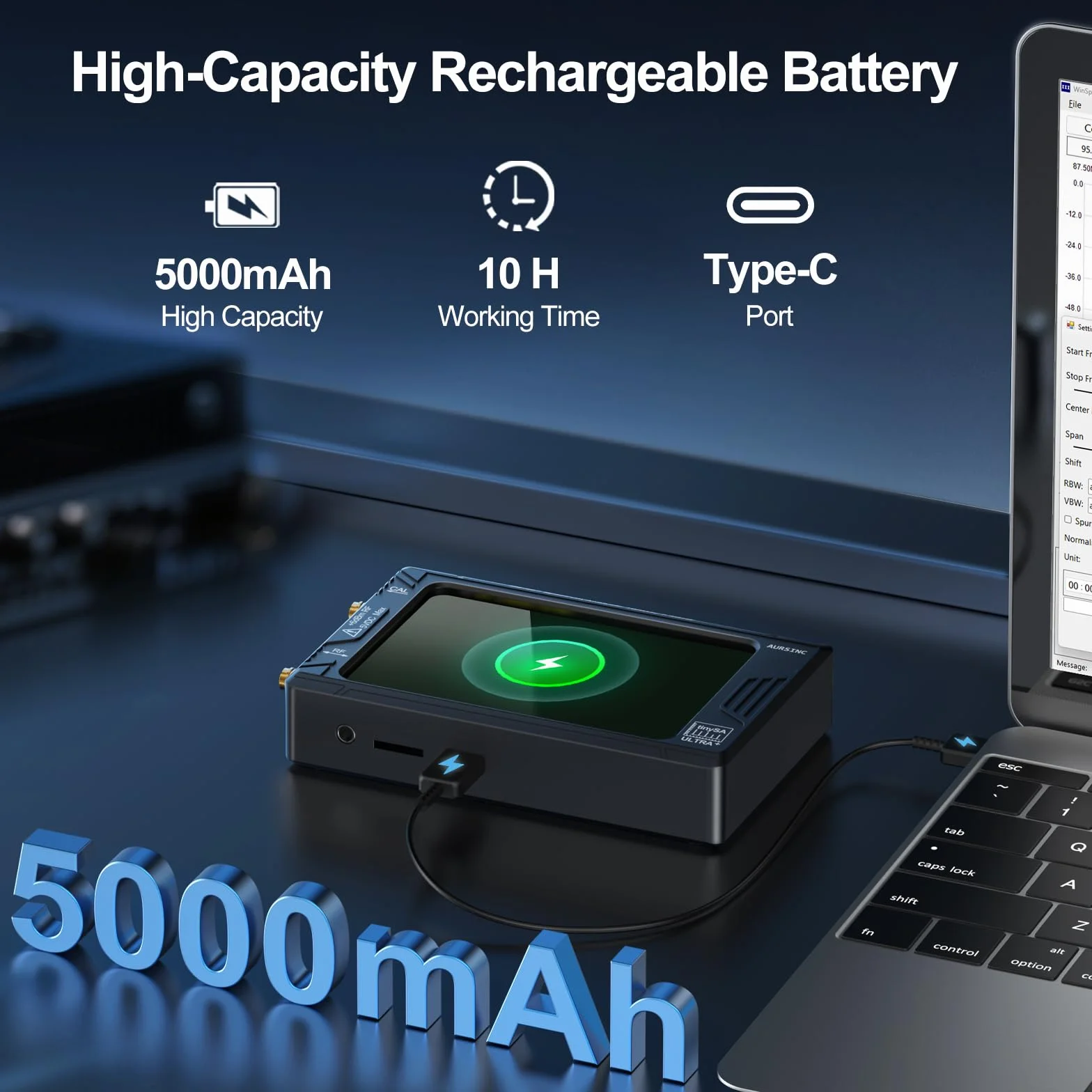 Analizador de espectro Tiny sa Ultra+ ZS-407 7,3 GHz