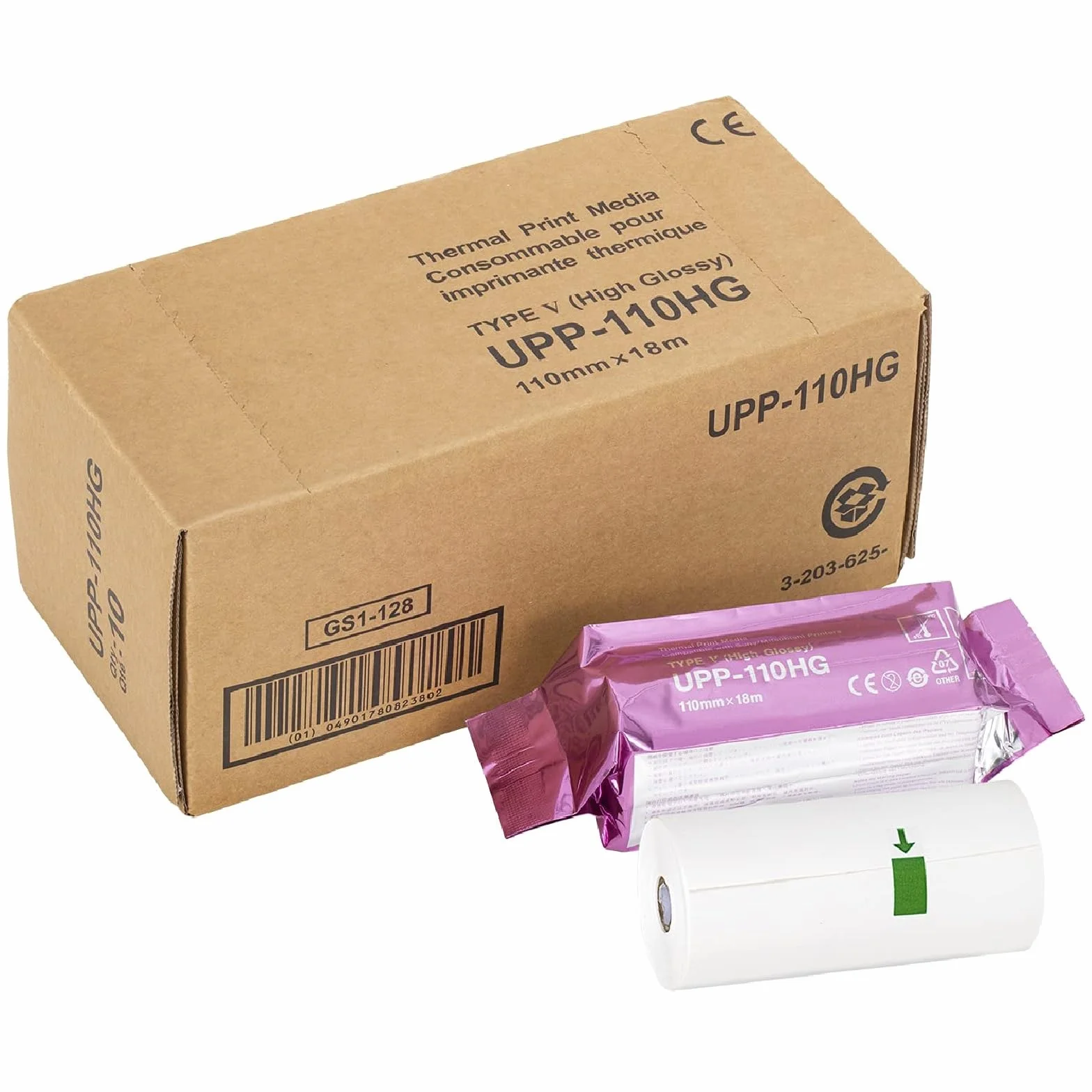 UPP-110HG,Papel ultrasonido compatible, medios de impresión térmica para impresora en blanco y negro (110 mmx18 m), reemplazo para película de ultrasonido(10 rollos)