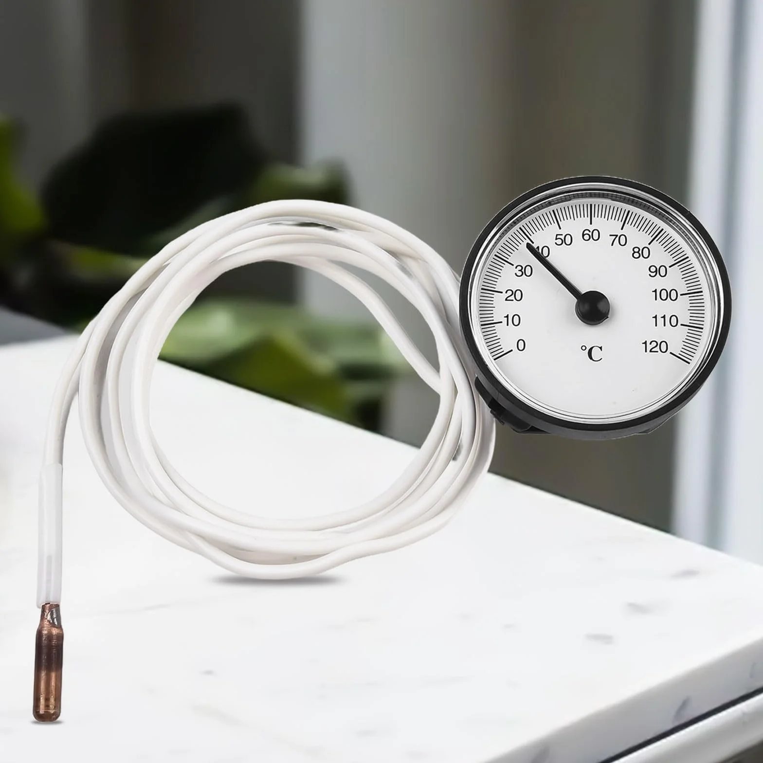 Termómetro analógico sensor latón capilar 144 cm 0-120°C contenedores refrigerados