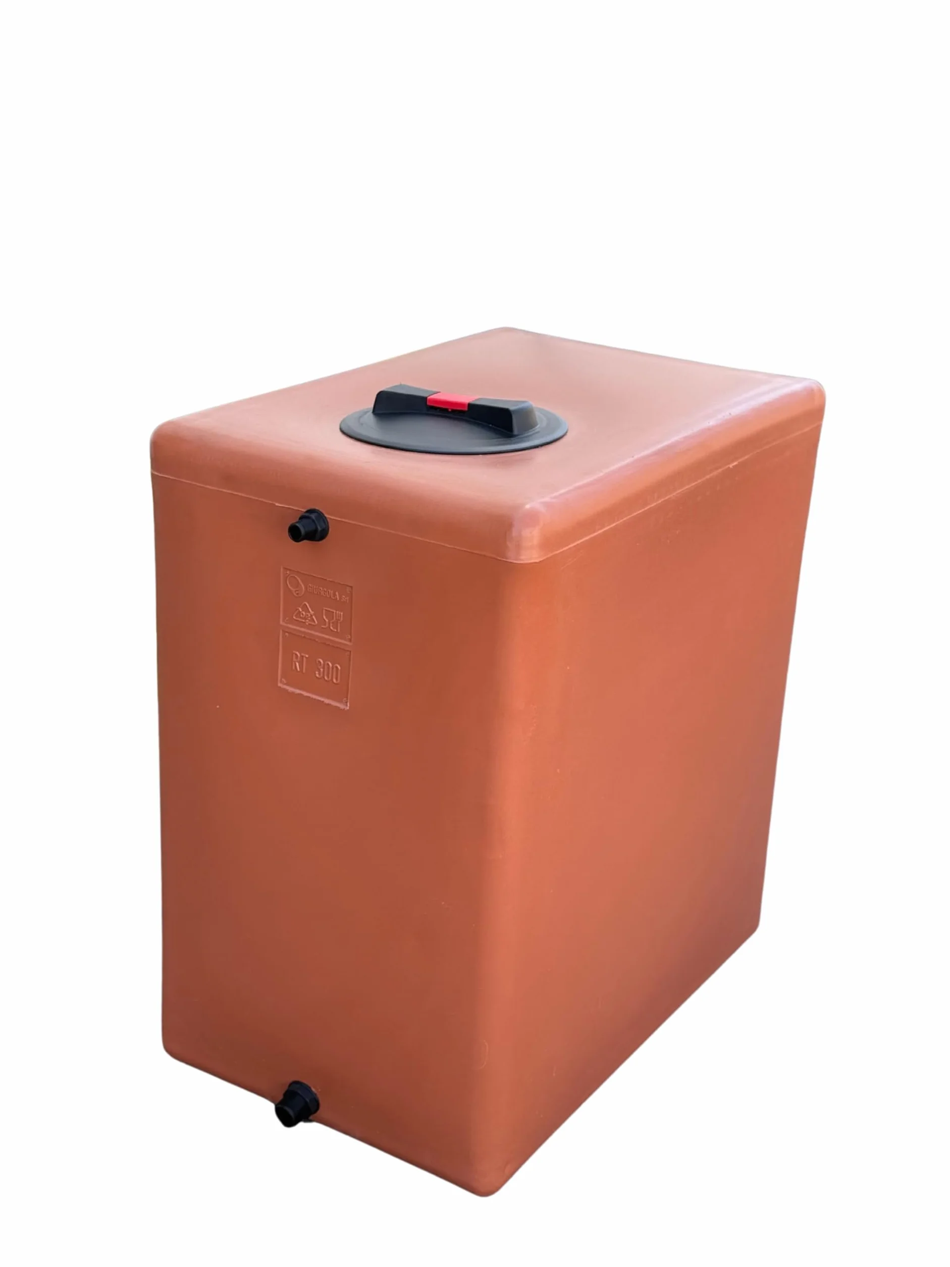 Depósito de Polietileno Certificado para Agua Potable paralelepípedo Rectangular Alto Mod. 300 litros Color Terracota Made in Italy