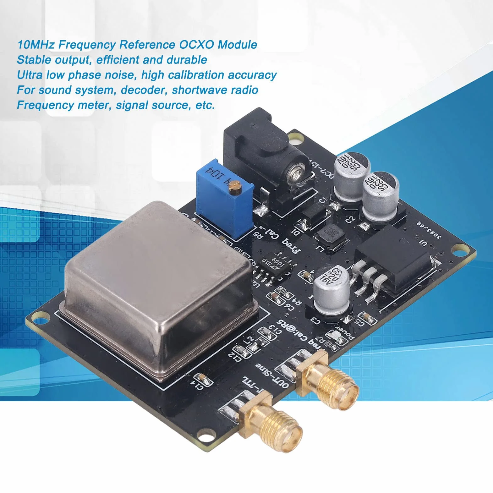 OCXO Módulo de Referencia de Frecuencia Estándar 10 MHz, Oscilador de Cristal de Placa de Temperatura Constante