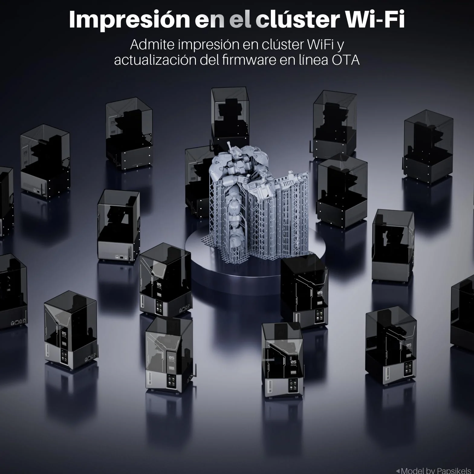 ELEGOO Mars 5 Ultra 9K Impresora 3D Resina, Nivelación Automática, Rápida Impresión 3D a 150mm/h, Cámara AI, Impresión WiFi Cluster, Gran Tamaño de Impresión 153.36 * 77.76 * 165mm³
