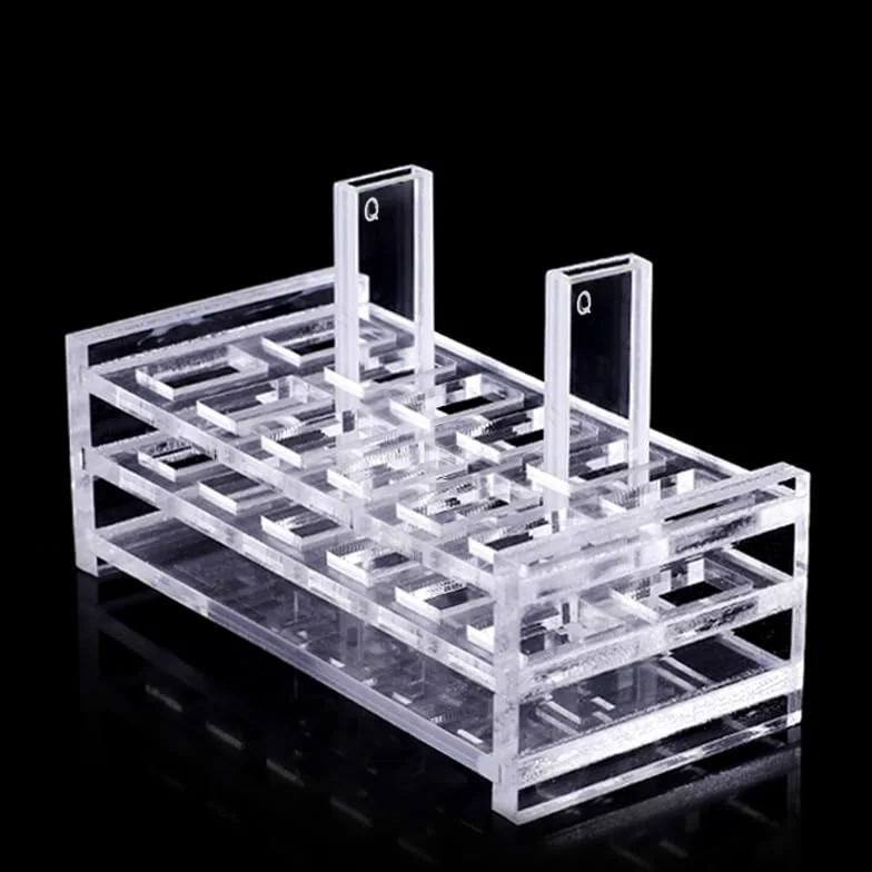 2 cubetas de cuarzo con tapa, longitud de trayectoria de 2 mm, JGS1 for espectrofotómetro de laboratorio.(Frit sintering)