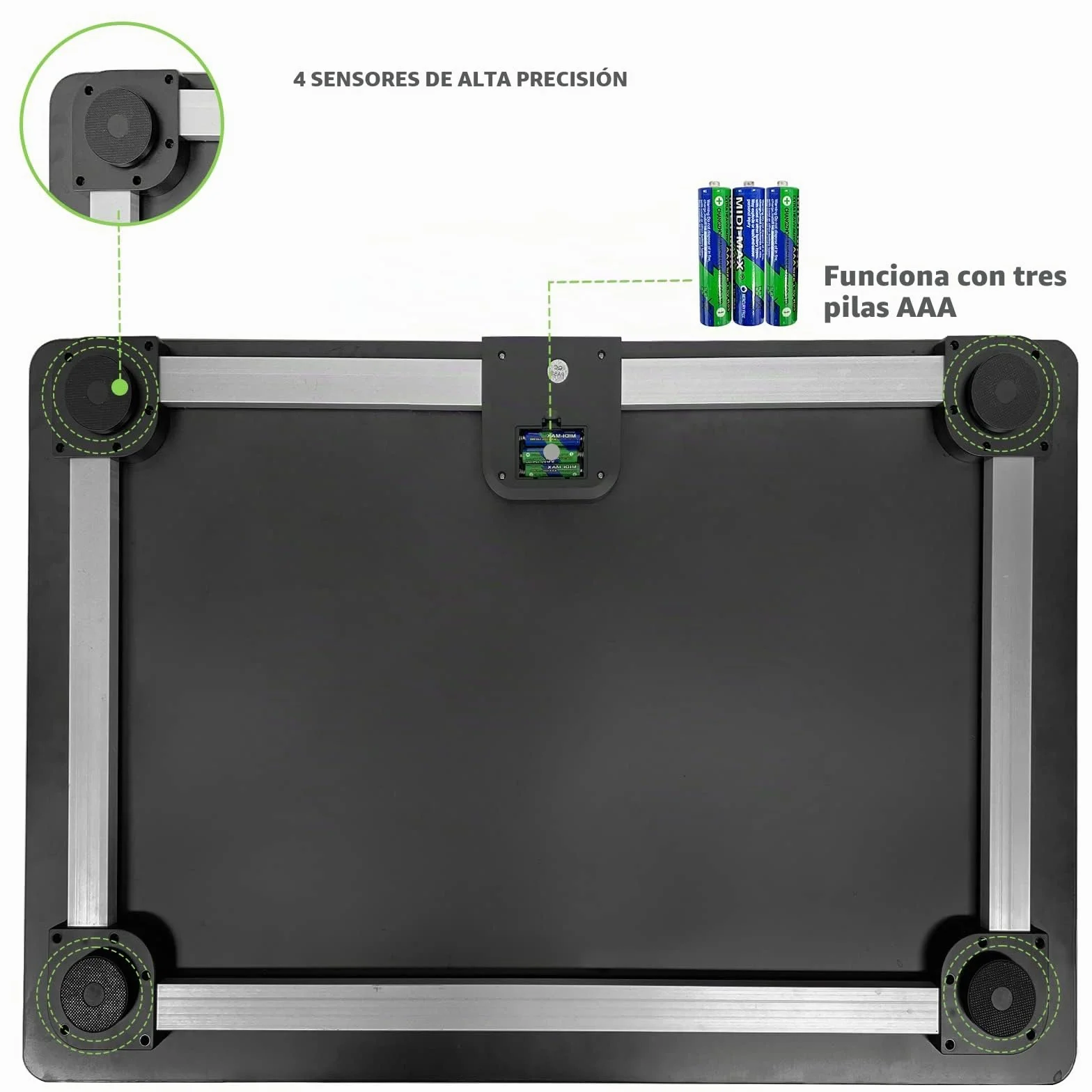 Báscula veterinaria grande para perros de 80 x 50 cm con alfombrilla antideslizante y plataforma para mascotas. Peso: 100 kg, precisión de 10 g, función de retención, talla L, color negro.