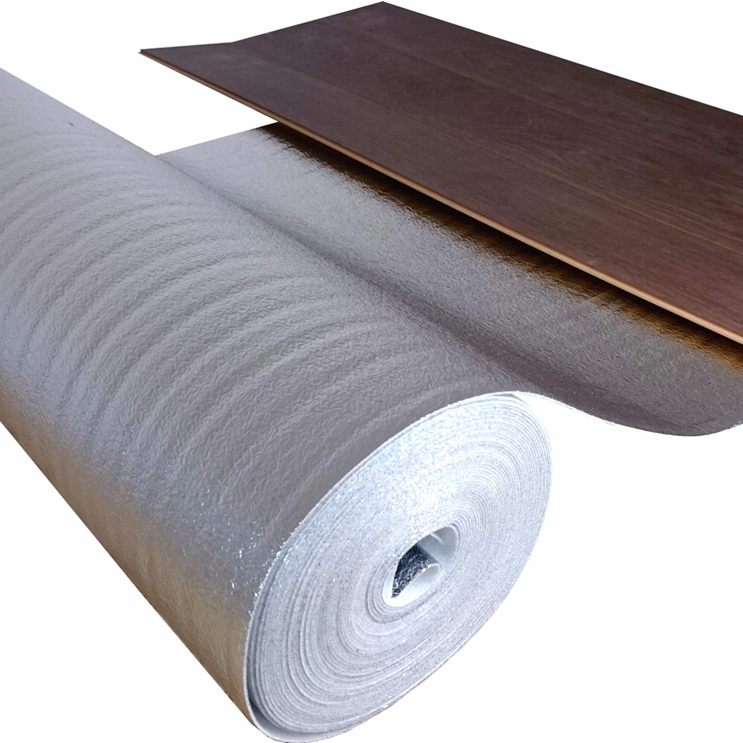 Aislamiento acústico de impacto uficell® ALU [100 m² - 4 rollos] - Espuma de PE con barrera de vapor de aluminio - Espesor: 2 mm - Aislamiento acústico de impacto y sonido de pasos