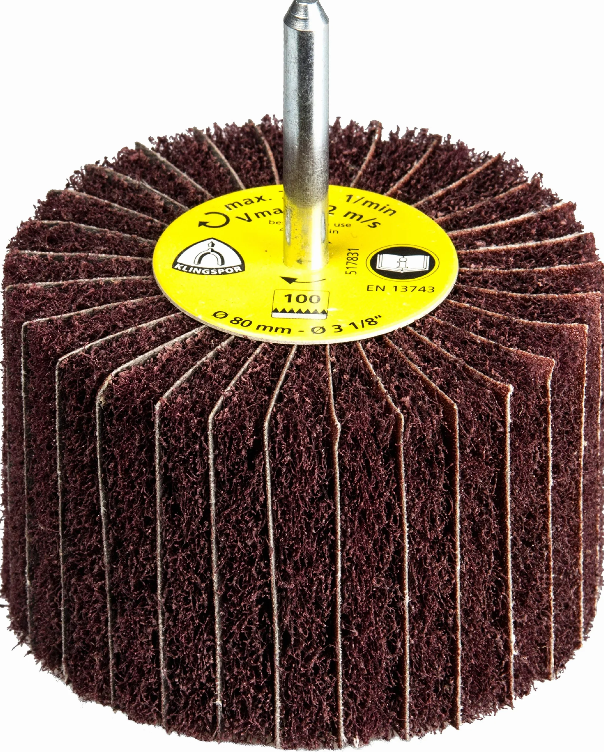 258933 Cepillo mil Hojas de Láminas Pequeñas, NCS 600, 100 Grano, Medio Índice de Finura, 32 m/s Velocidad Máxima, 12200 rpm, 50 mm x 30 mm x 6 mm, Marrón Rojizo