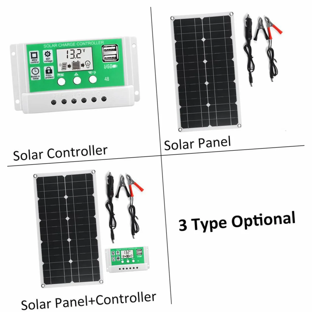 Panel Solar Plegable 25w 18v de Silicio Monocristalino Negro | 1 Juego, Protección Inversa, Portátil, para Hiking y Montañismo, Kit Fotovoltaico Control 30a