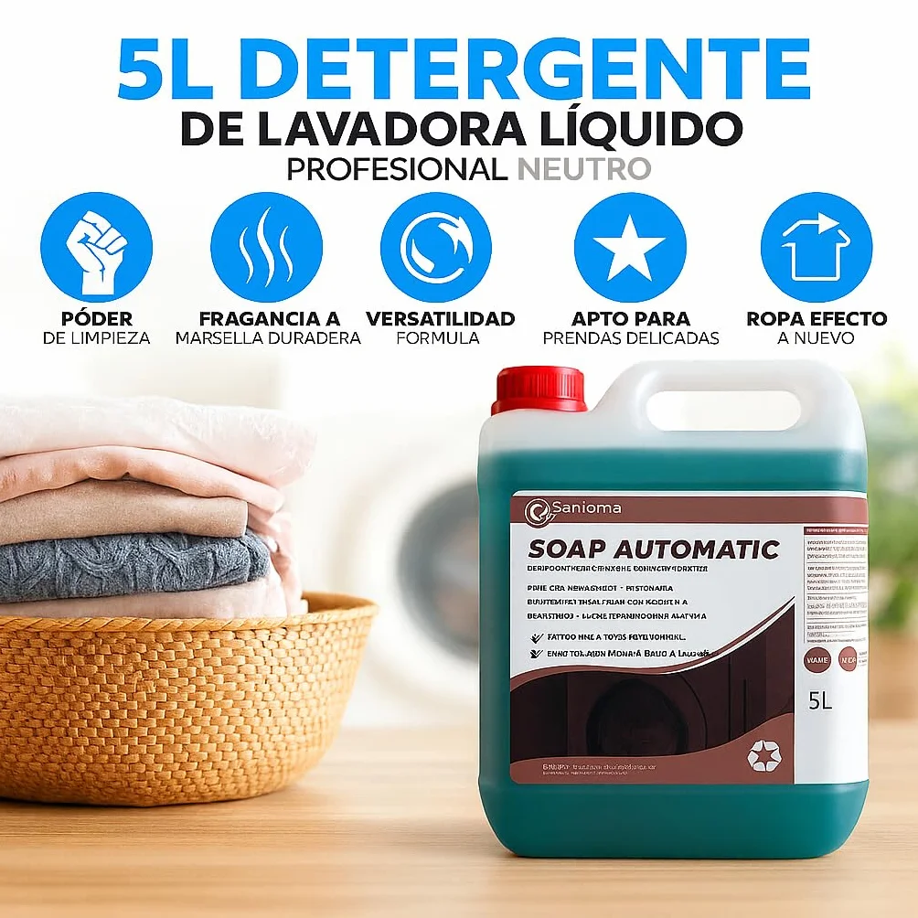 Detergente Líquido Profesional Neutro Pack 2 5L Ropa Blanca y Color
