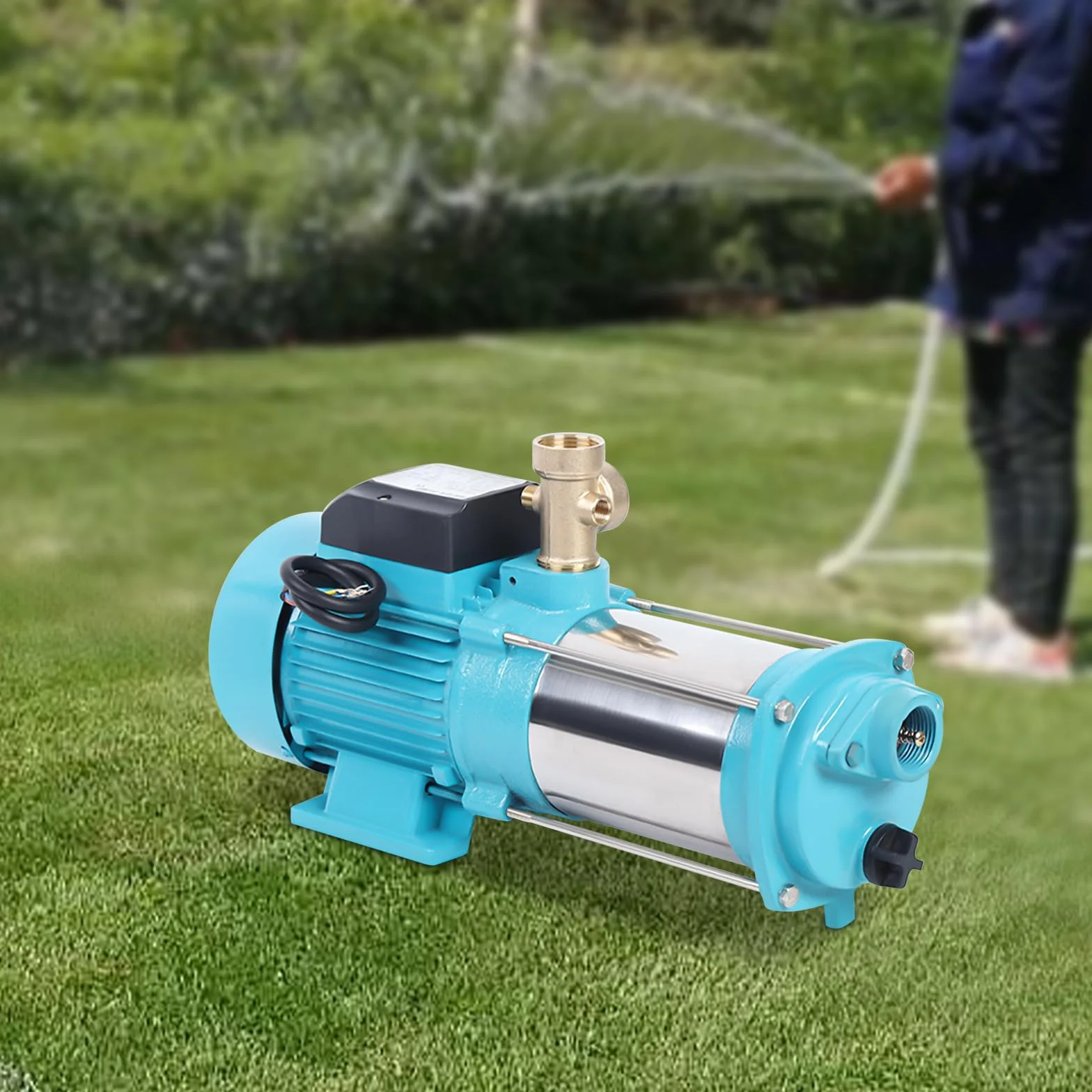 Bew Sserung - Bomba centrífuga (1300 W, 4000 L/H, 9,8 bar, caudal máximo: 4000 L/H, interruptor de presión)