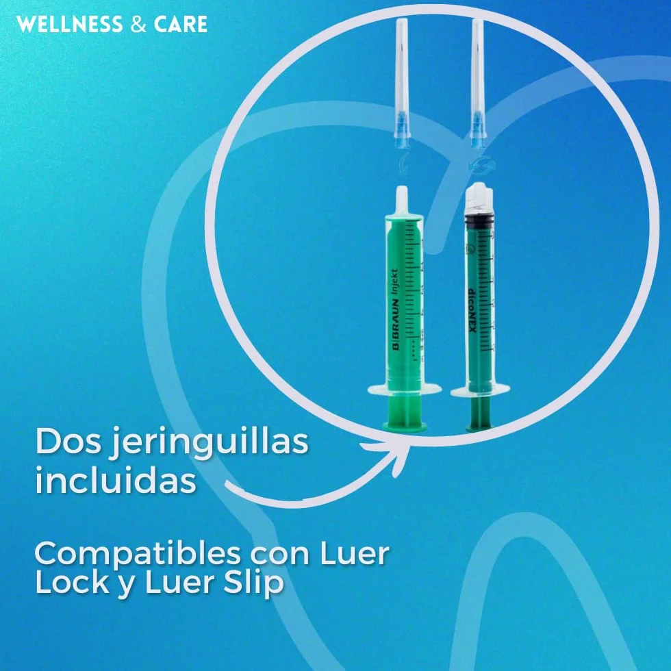 Agujas Desechables 16G 21G 23G 26G 30G 2 Tubos Relleno 3-5ml Esterilizado