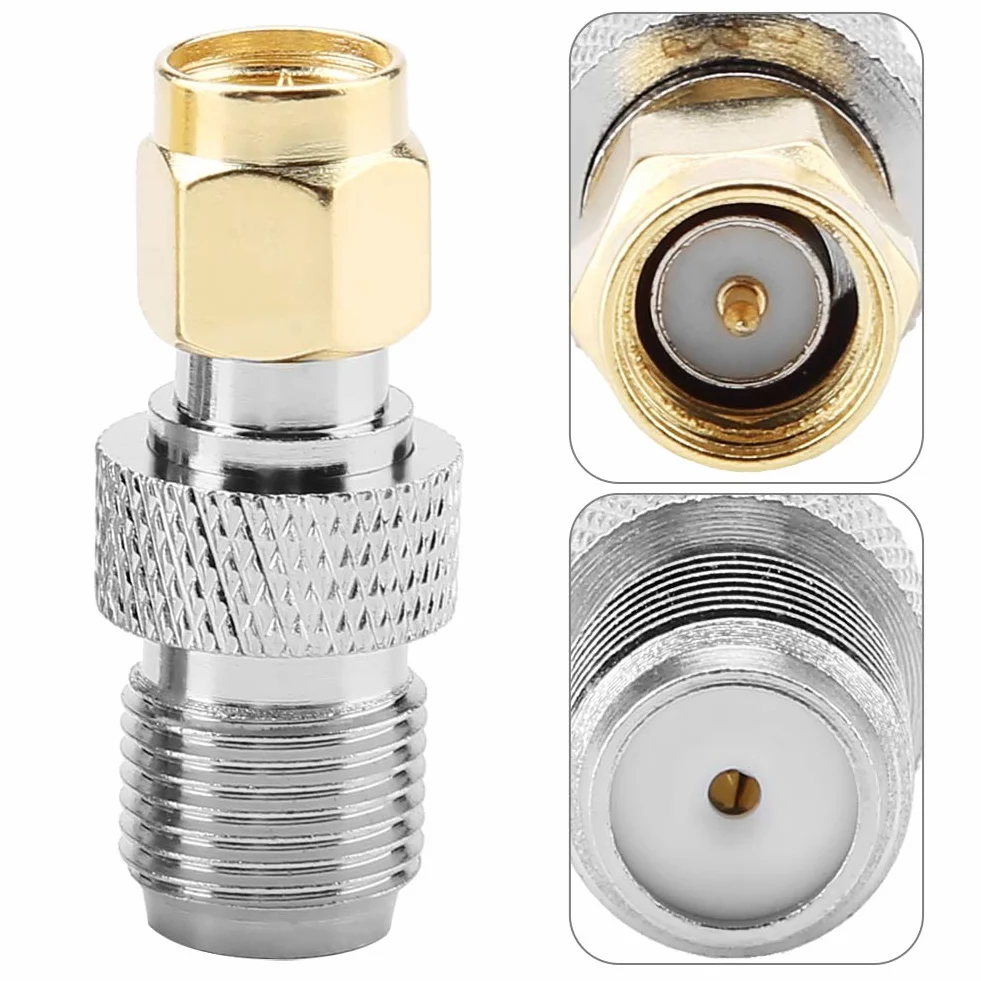 Adaptador Coaxial RF SMA Macho a F Hembra, Conector de Acoplamiento Recto, Alta Transmisión