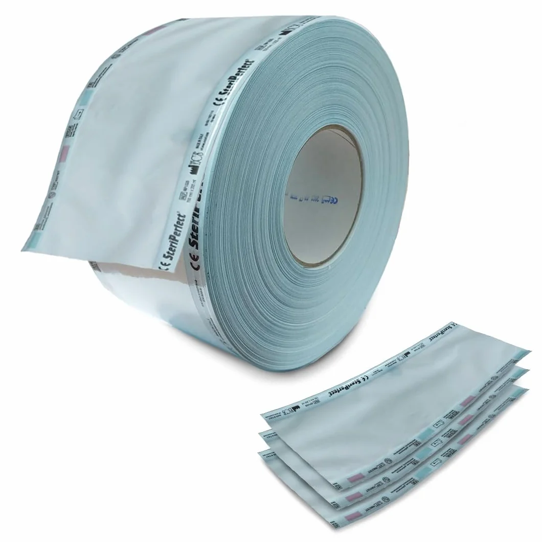 Rollo esterilización autoclave 5,5cm x 200m papel grado médico para herramientas dentales