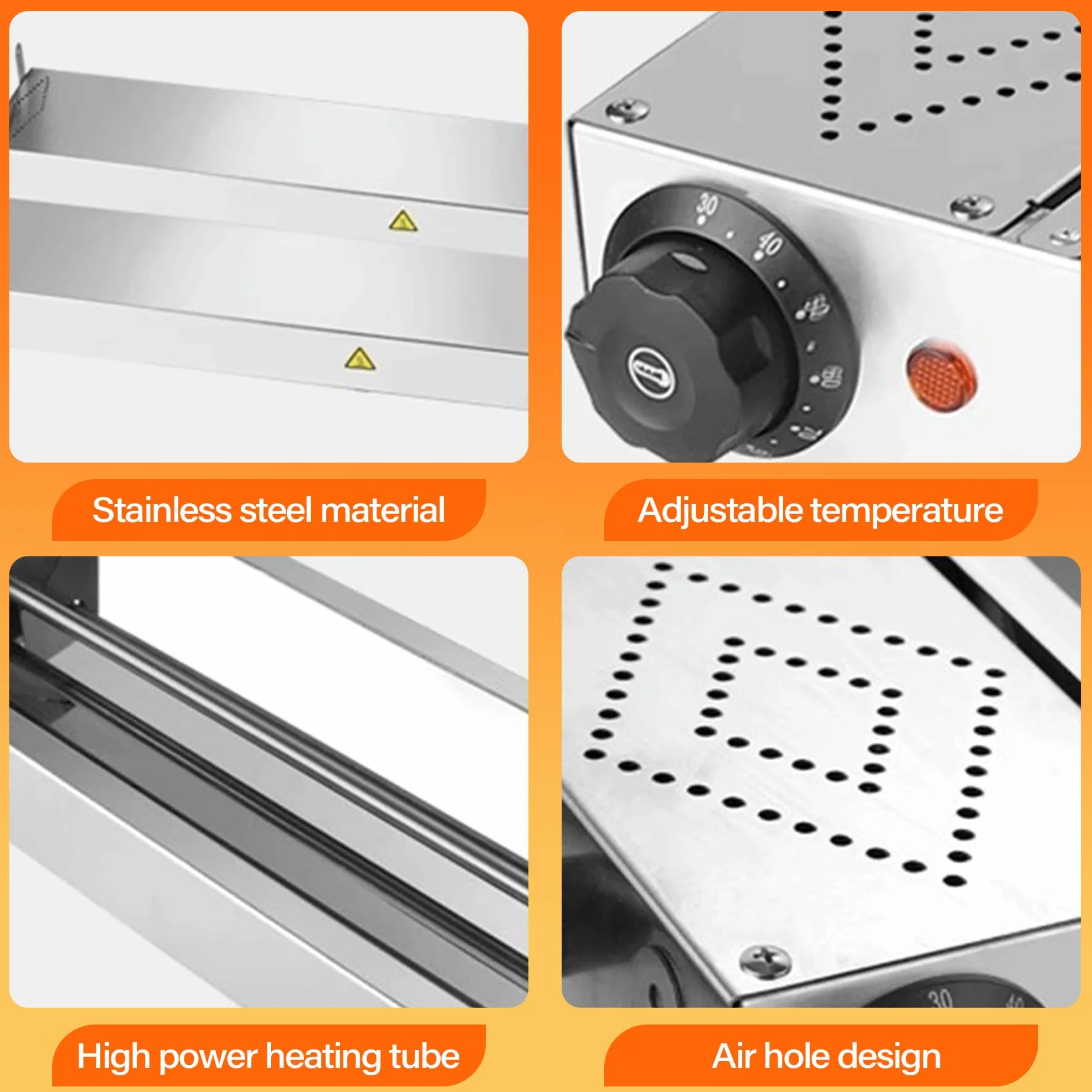 Lámpara de Calor de Alimentos Suspensión, Lamparas de Calor Hosteleria Acero Inoxidable, Lámpara de Aimentos Comerciales para Cocina, Buffets y Hoteles, Temperatura Ajustable (1PC, 120CM)