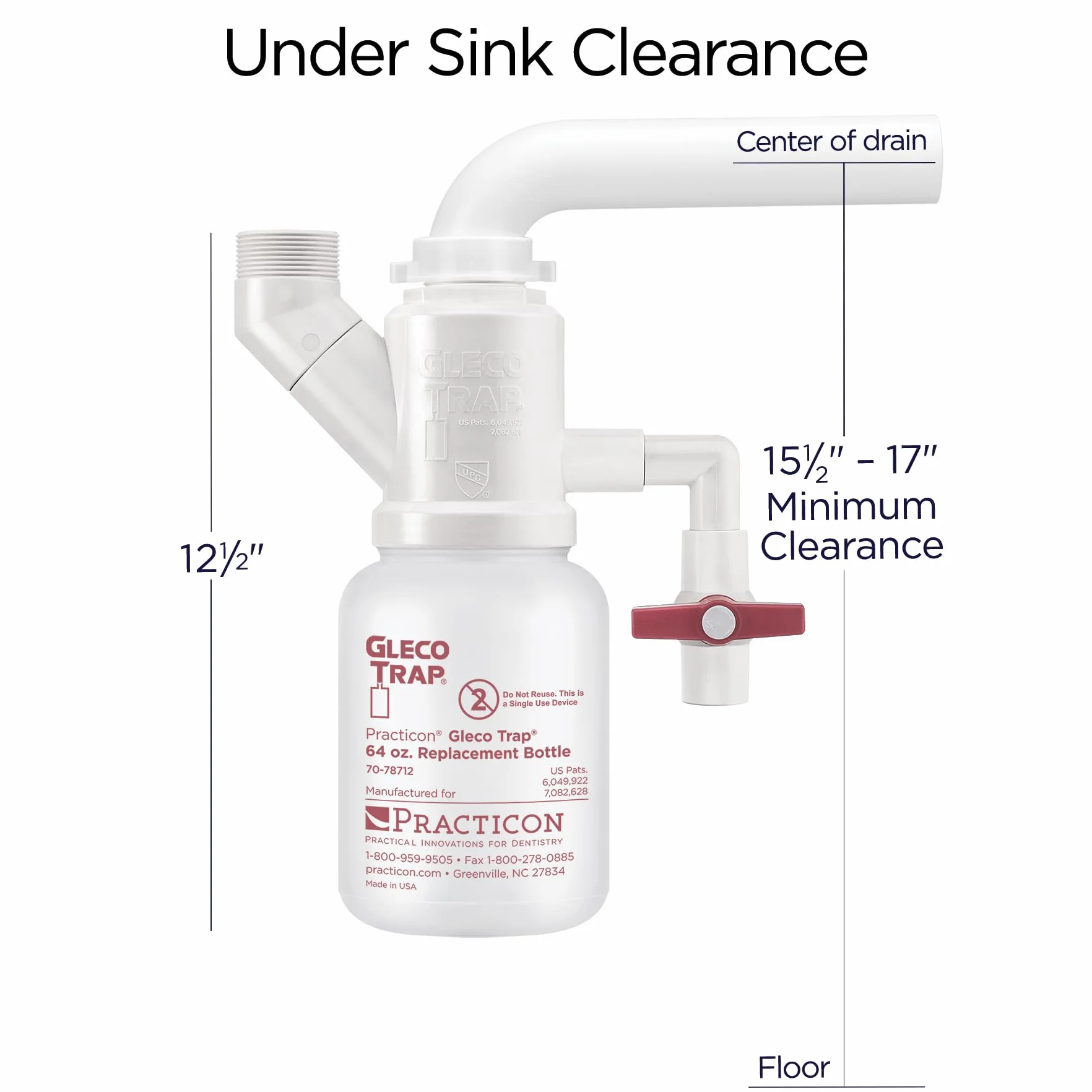 Practicon 7078713 Gleco Trampa System, 64 oz