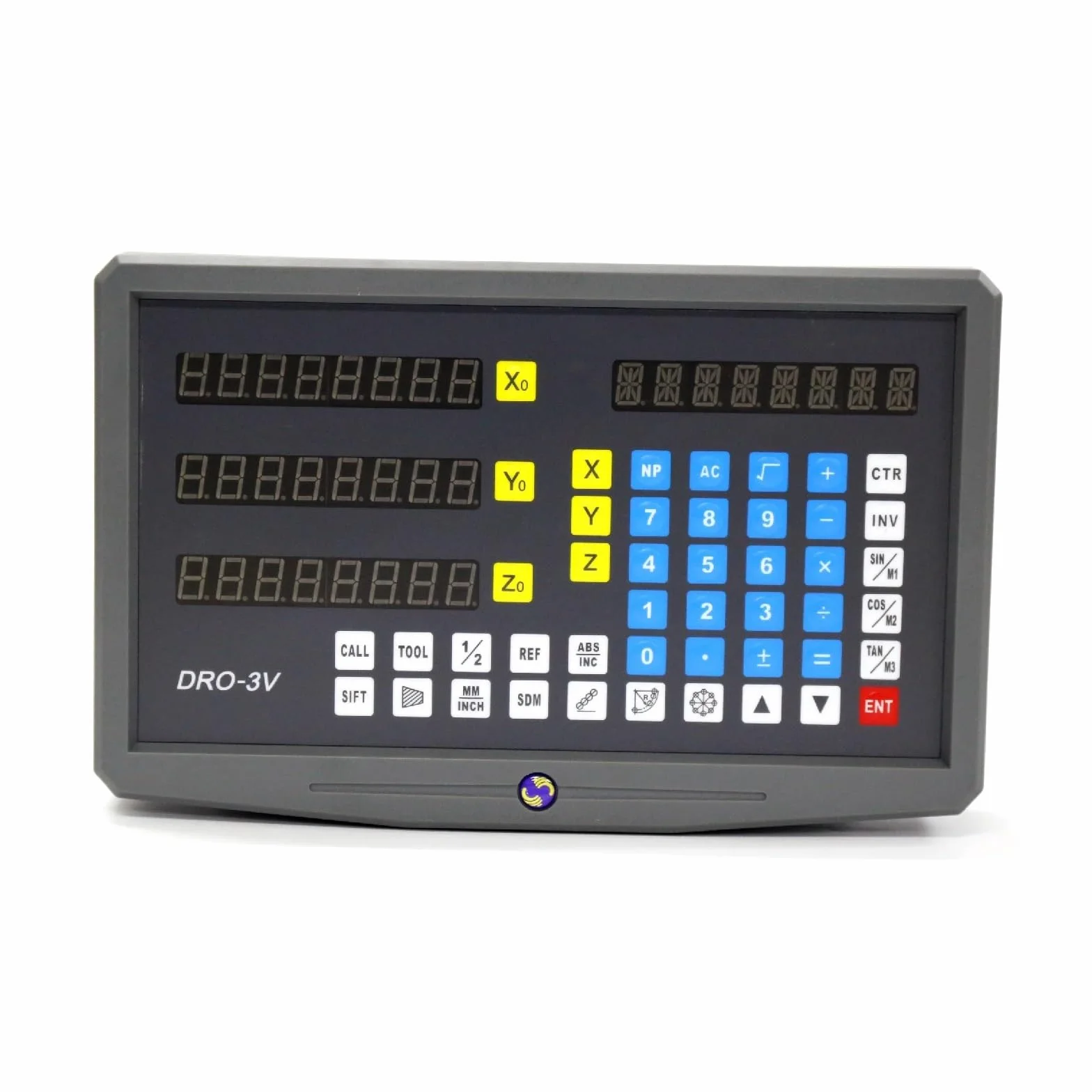 BASSFLY Sensor de Regla de Rejilla Pantalla de Contador de Pantalla DRO de Torno de fresado con Lectura Digital de 3 Ejes, Monitor, indicador de 3 Ejes Fácil de Instalar y operar