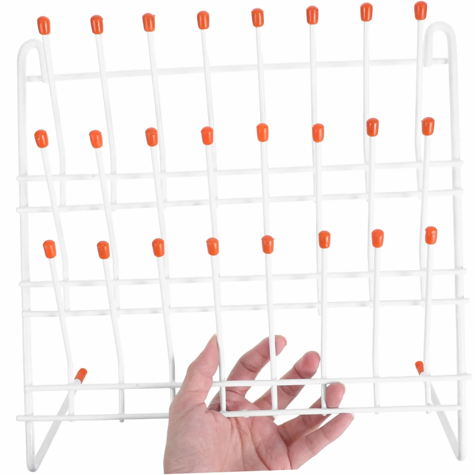 Gradilla para Tubos de Ensayo de Laboratorio 24 Puestos Hierro | Blanco, Ligera y Fácil de Transportar, para Secado de Vasos y Uso en Laboratorio E Investigación