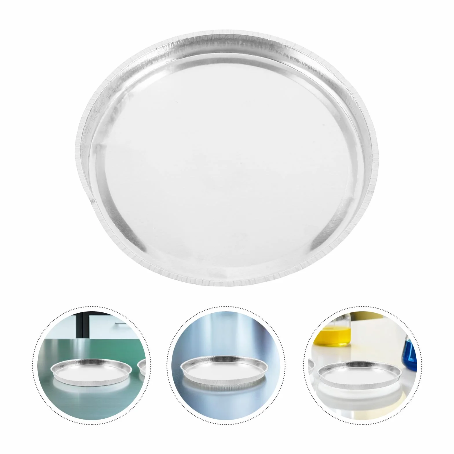 Plato de Aluminio para Pesaje Bordes Redondeados 10 Unidades Accesorio Analizadores de Humedad