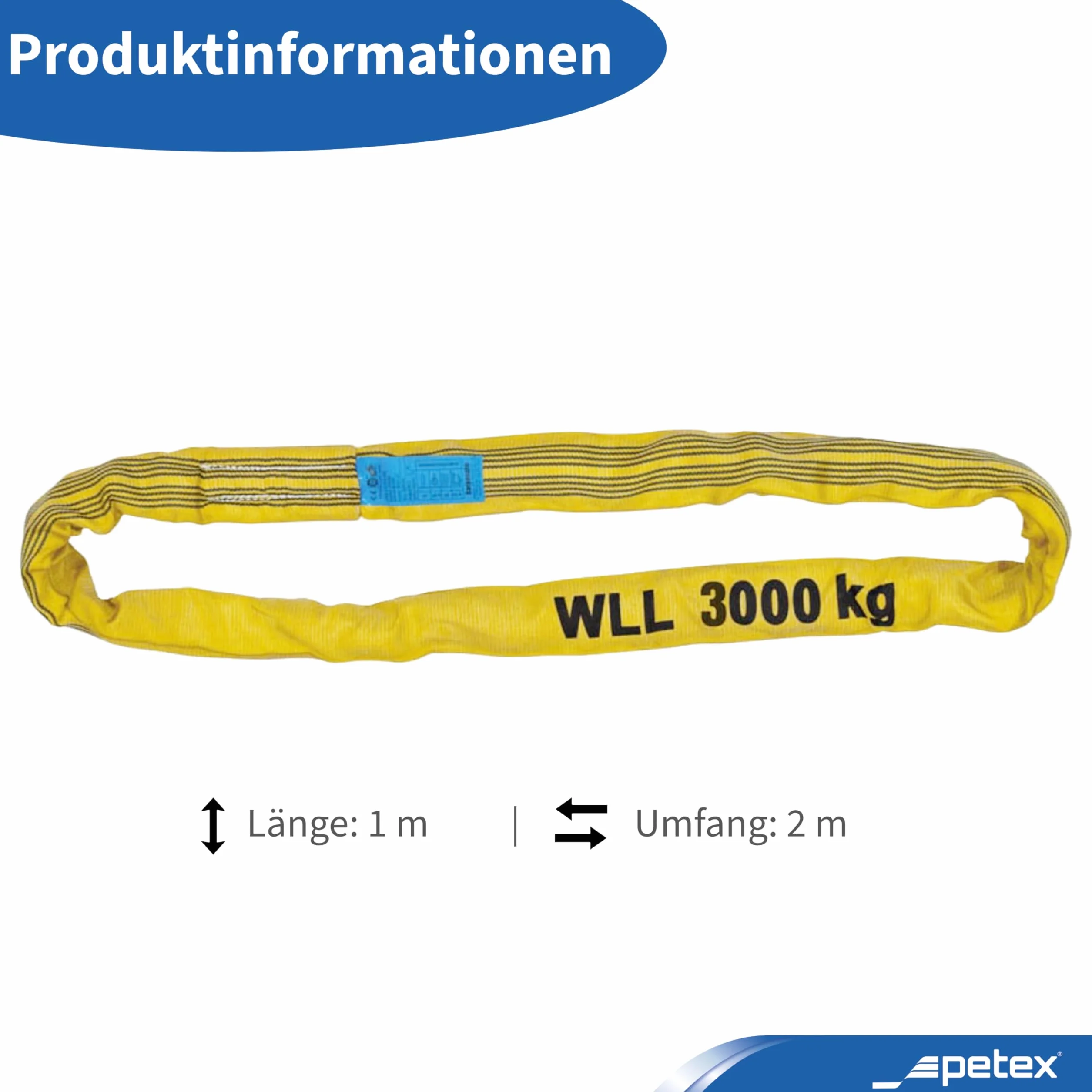 Eslinga WLL 3000 kg 1 m Petex amarillo