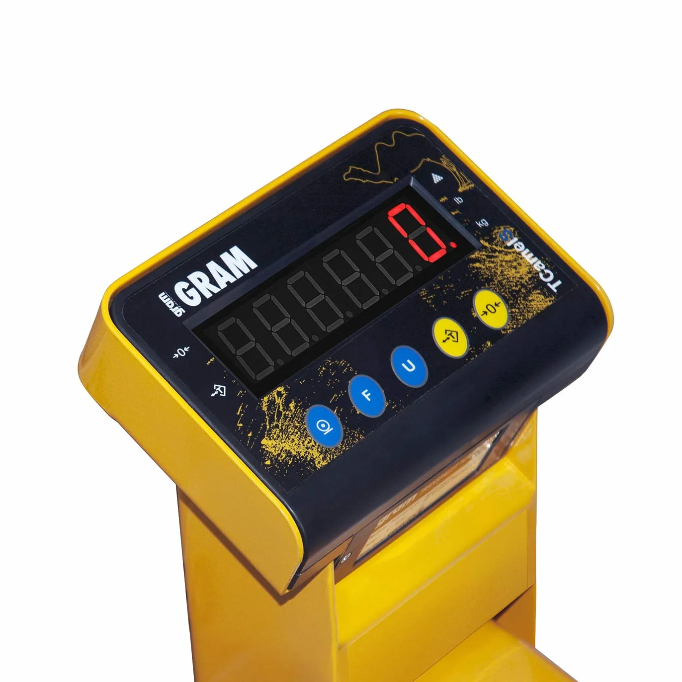TCamel S Transpaleta Pesadora con Báscula para pesar Palets/Alta resolución/Pantalla LED/Batería recargable (2000 kg / 1 kg)