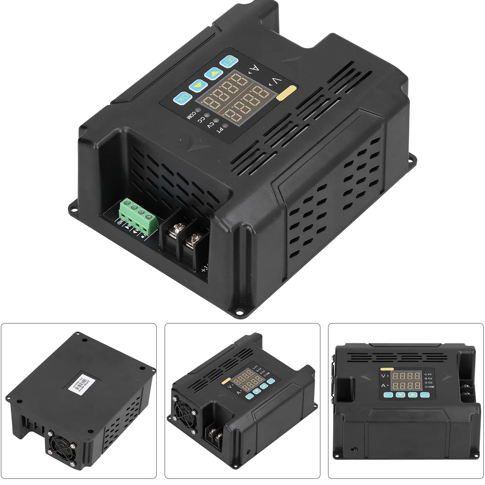 Ejoyous Fuente de Alimentación CC Pantalla Digital ABS Fuente de Alimentación Regulada Conmutada Entrada de 10 A 75 V 0,01 A 60 V Control Programable de 0 A 16 A para Laboratorios de Reparación de