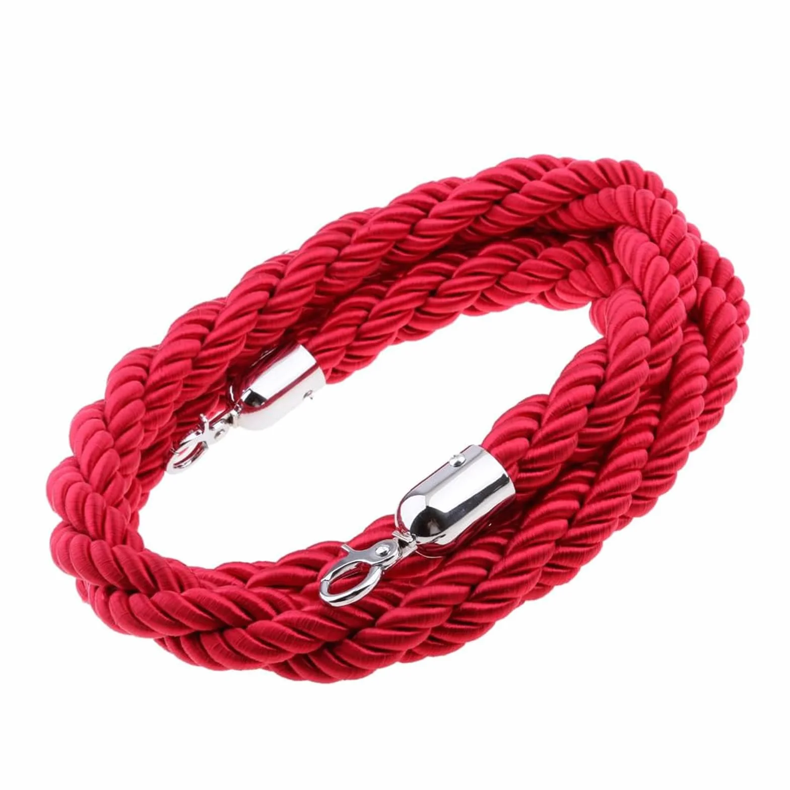 Cuerda de Barrera 1,5 m Rojo Cord con Ganchos Cuerda de Ampliación Queue Cuerda Barrera Cordón de Bloqueo Postes Separadores para Persona Guiar Delimitar Personas