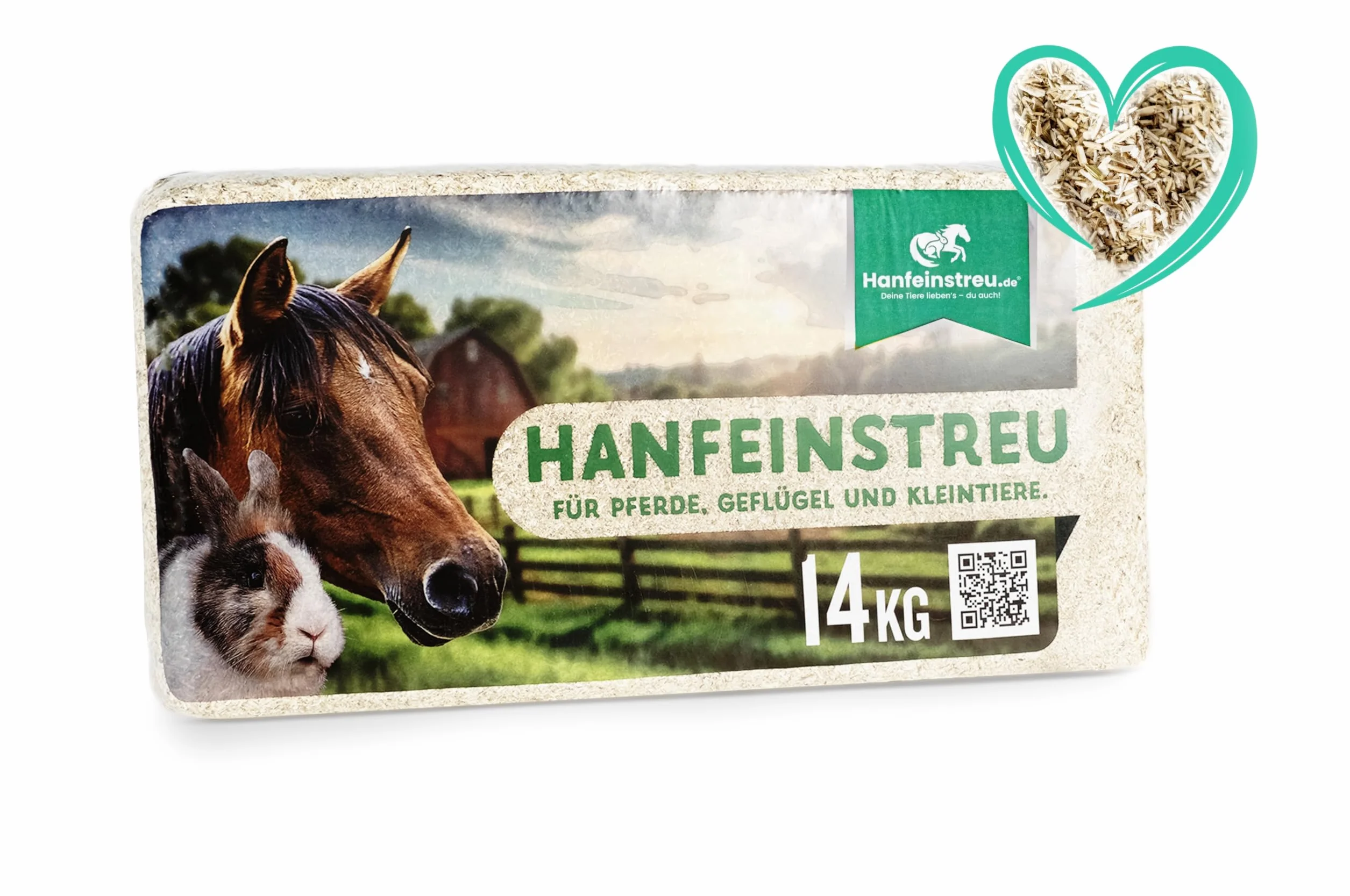 Arena de cáñamo 100% natural 140 litros para animales pequeños, gallinas y caballos
