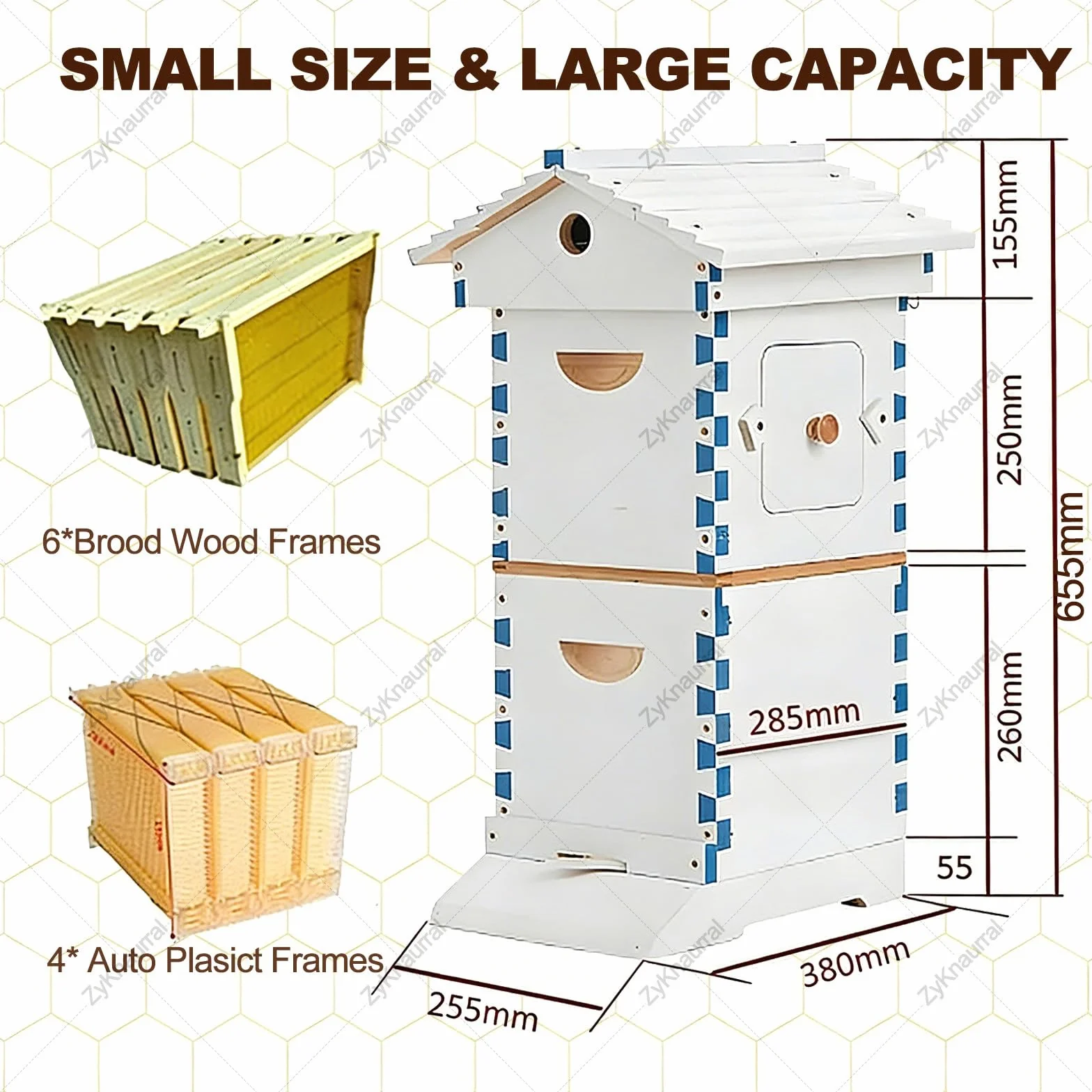 Kit Completo De Inicio para Colmena Flow Hive, Incluye 4 Cuadros De Miel Automáticos Y 6 Cuadros De Cría, Fácil Cosecha, Madera Duradera, con Traje De Apicultor.