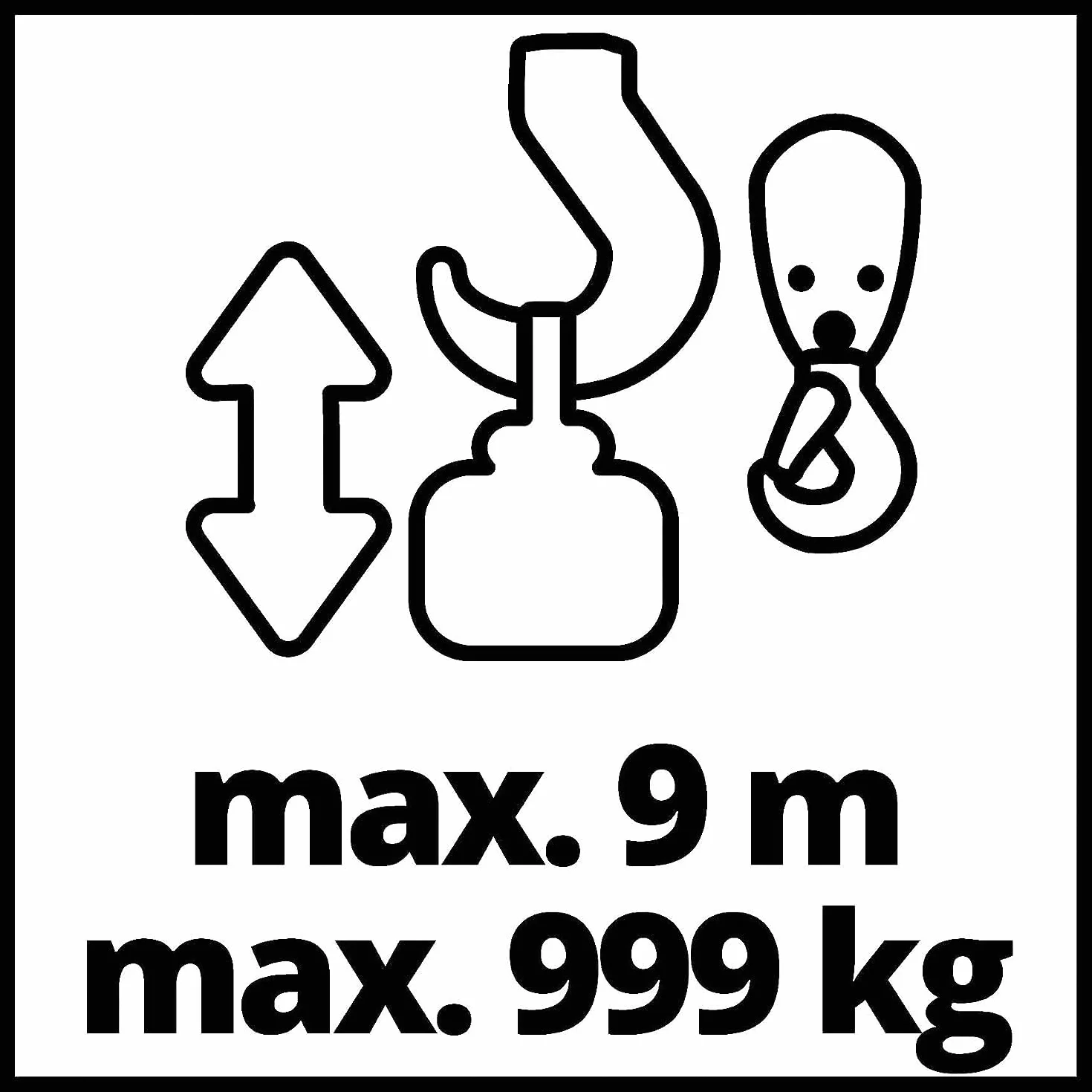Einhell Elevador de cable TC-EH 1000 (1600 W, hasta 500 kg a 18 m, hasta 999 kg a 9 m, incluye polea guía y barra de seguridad, cable de 18 m y 6 mm de diámetro, 2 abrazaderas dobles para el montaje)