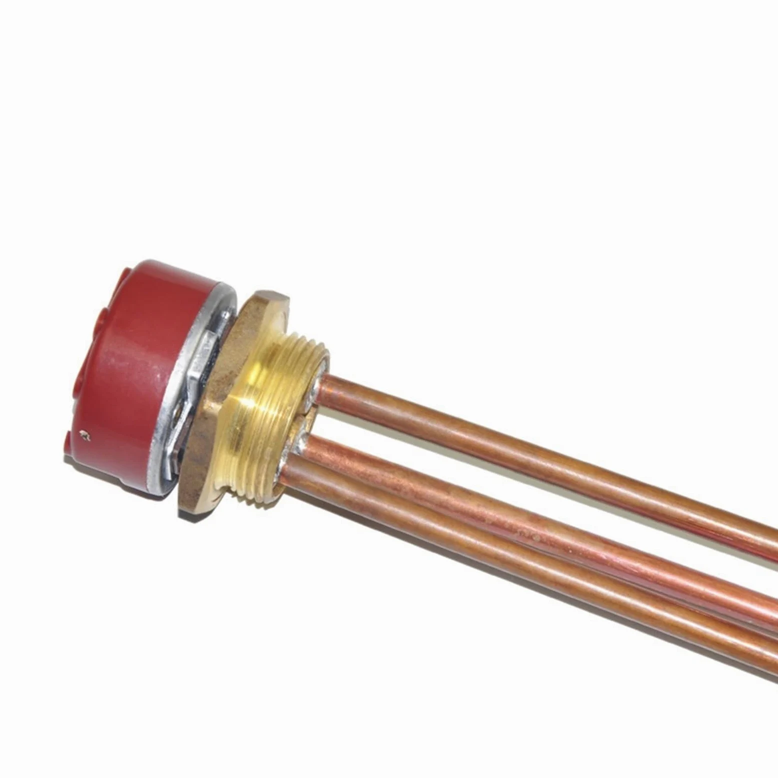 Elemento calefactor de 220v y 1500w con termostato, calentador de agua de cobre de inmersión de rosca DN32 con termorregulador, 1 Uds.