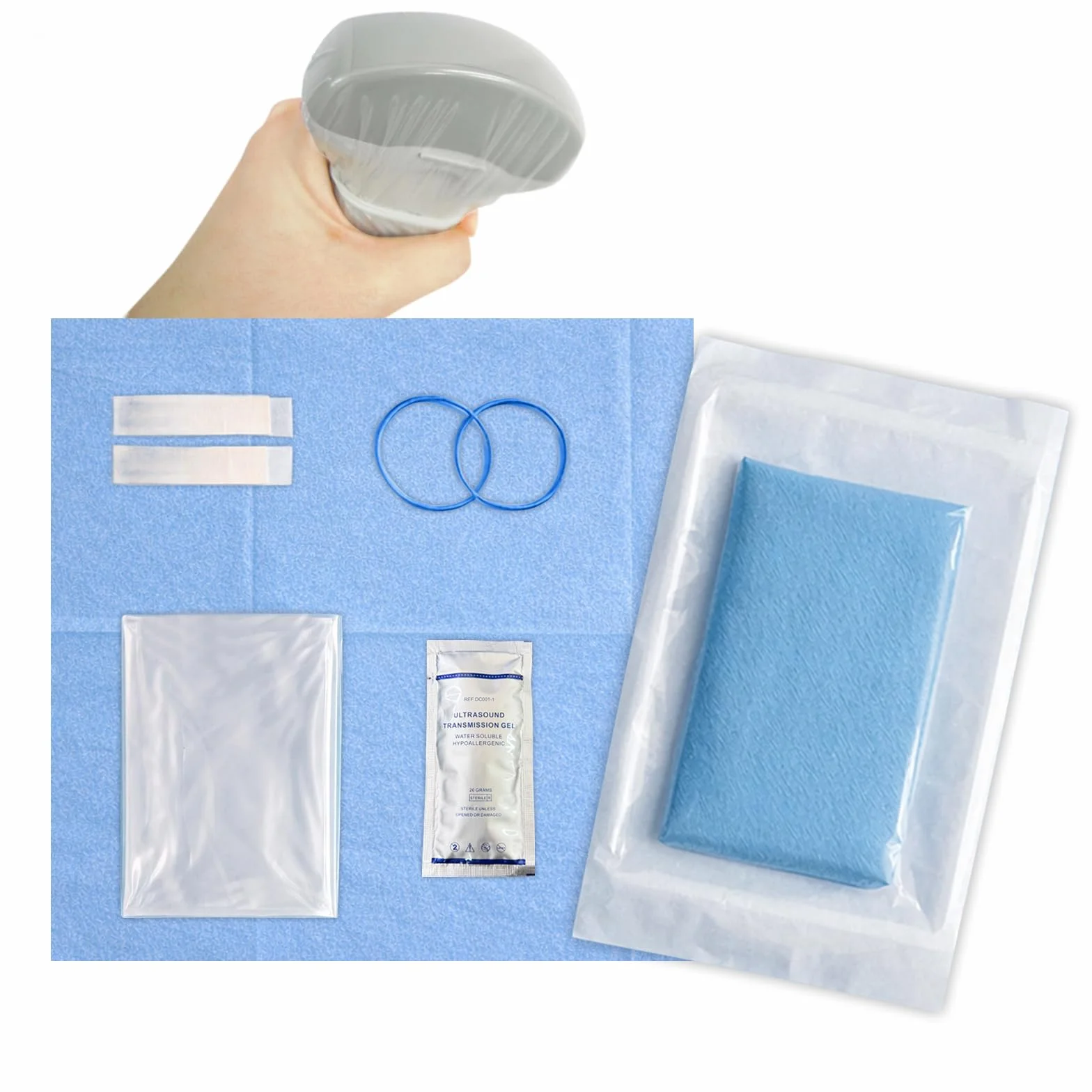 Cubierta para sonda de ultrasonido, protector estéril transparente desechable sin látex, embalaje individual, 50 piezas (6" x 12")