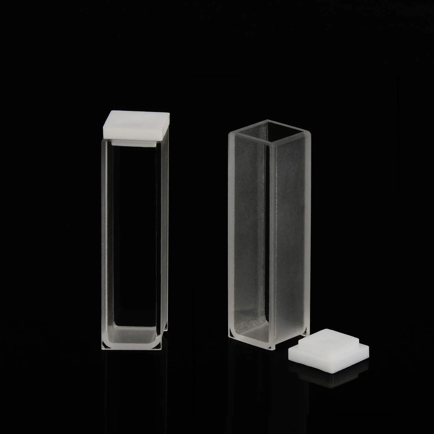 Cubeta de cuarzo, cubetas de espectrofotómetro de 10 mm de longitud de trayectoria, 45 mm de altura, capacidad de 3,5 ml, 2 unidades