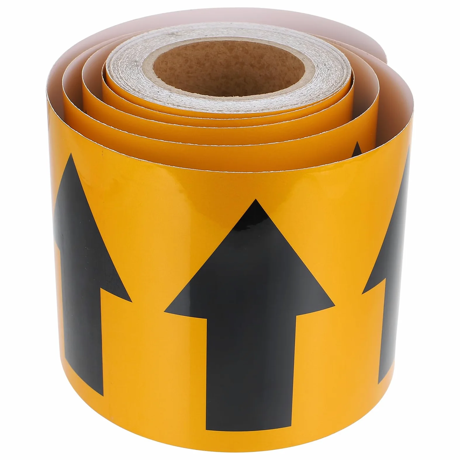 Pegatina para Conveniente de Industrial y Señalización Fácil Flecha Indicadora Reflectante de Pvc Negro de Usar, Adecuado para Marcar Tuberías y de Seguridad