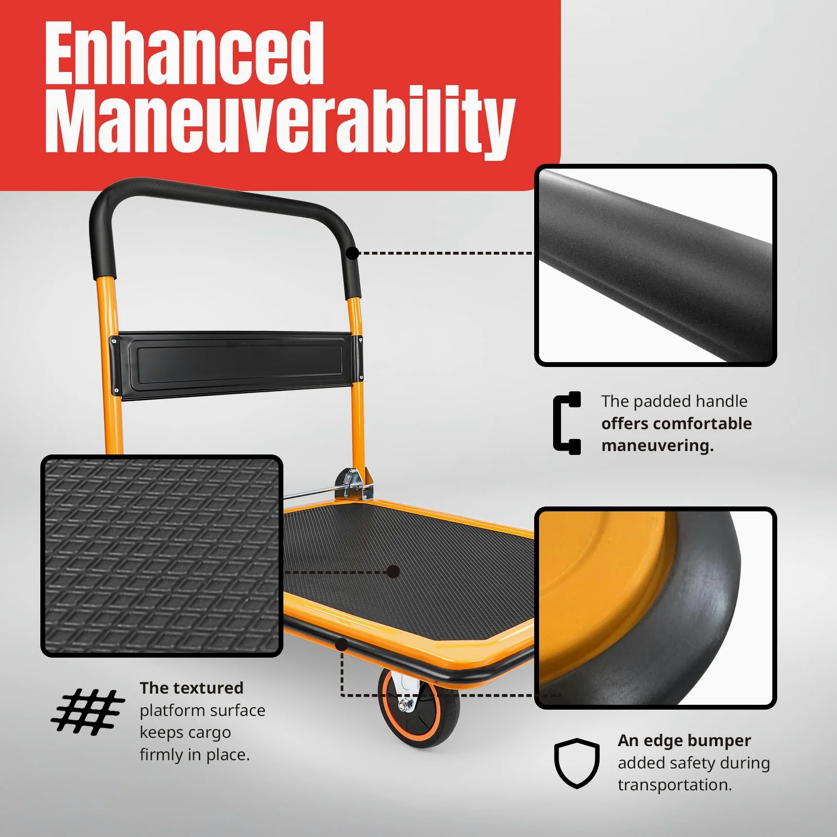 MaxWorks 80876 Plataforma plegable para camión con plataforma móvil, 149,68 kg Capacidad de peso con ruedas giratorias