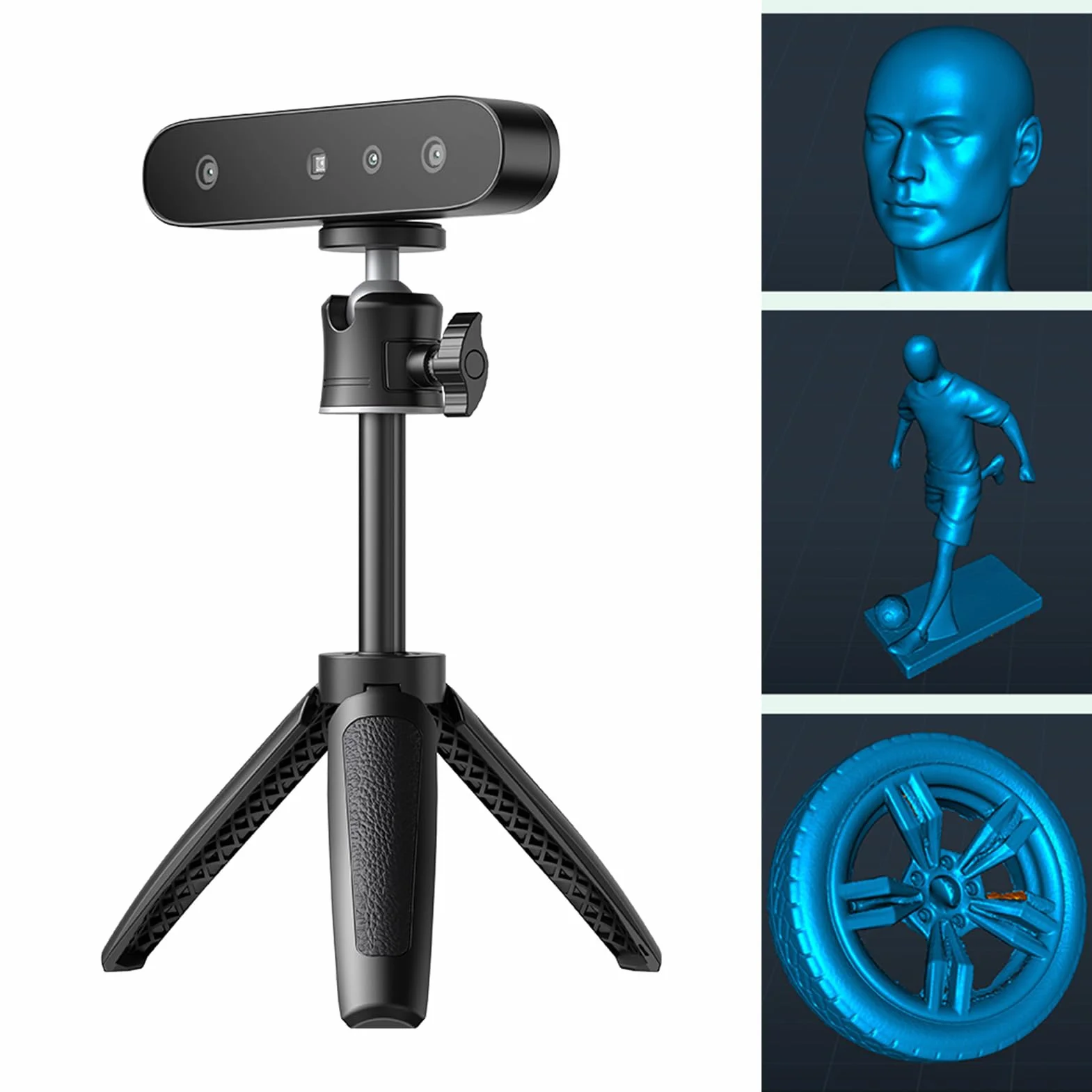 Escáner 3D de escáner 3D de escritorio de color flexible anti shake escaneo preciso para objetos de metal negro sin reflexión ideal para coches neumáticos de autopartes