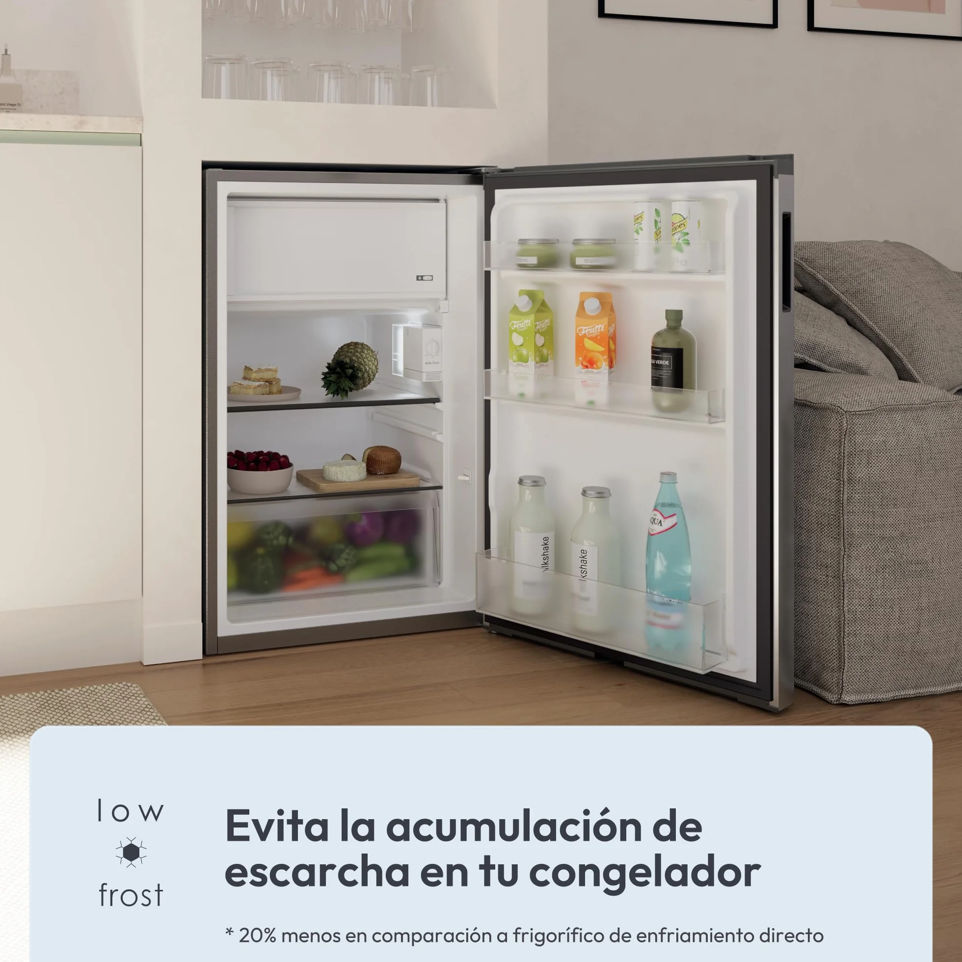 CANDY CNOQ2S58EX Frigorífico Mini Congelador 54,5x85cm 129L Inox
