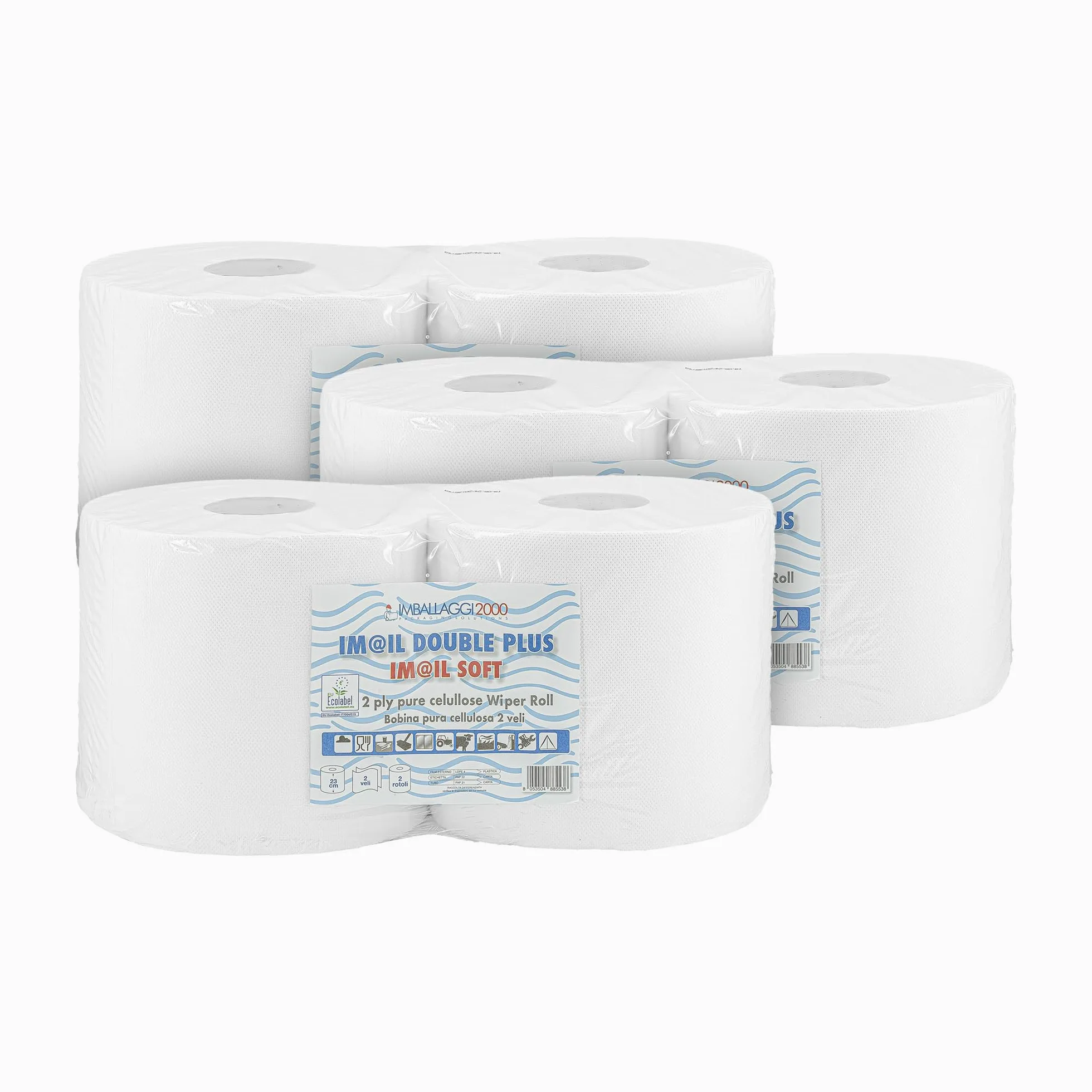 IMBALLAGGI 2000 - Rollos de Papel para Secado Industrial - 800 Tiras - Ideal para Uso alimentario y Compatible con dispensador - x Rollos