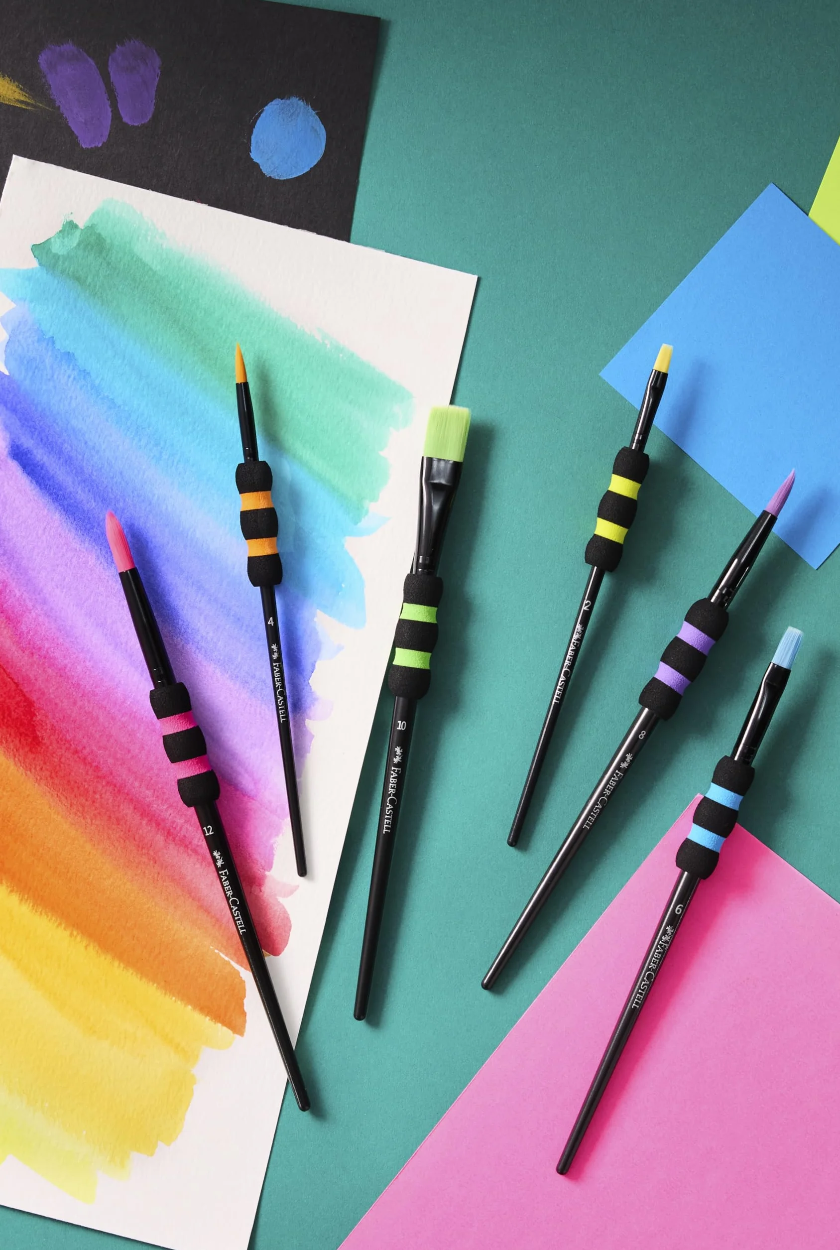 Faber-Castell Set de Pinceles Colegio 6 Unidades Tamaños 2-12 Mango Soft-Touch
