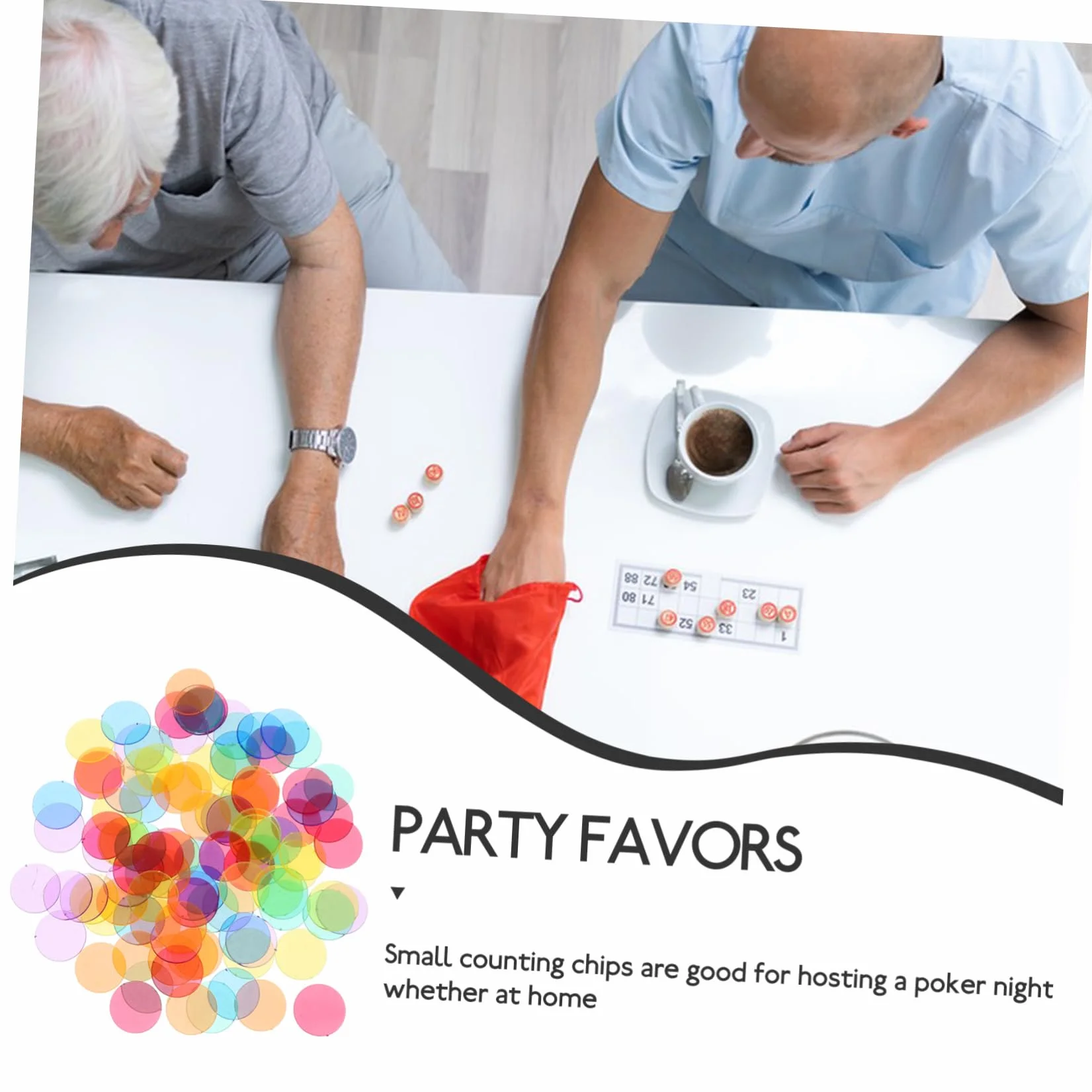 Fichas Transparentes de 19mm para Bingo y Juegos Educativos, 100 Piezas de Plástico Abs