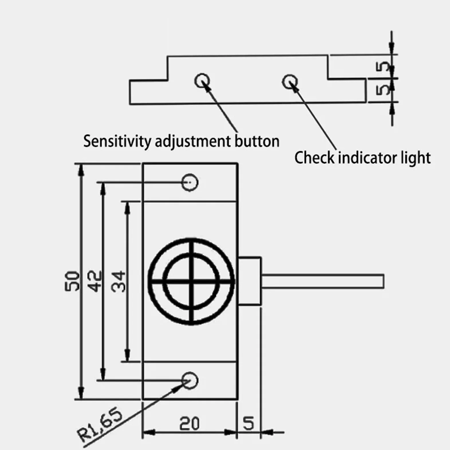 Sensor de interruptor de proximidad capacitivo E2K-F, rango de detección de 10mm, NPN, PNP, 12-24V CC, sensor capacitivo cuadrado