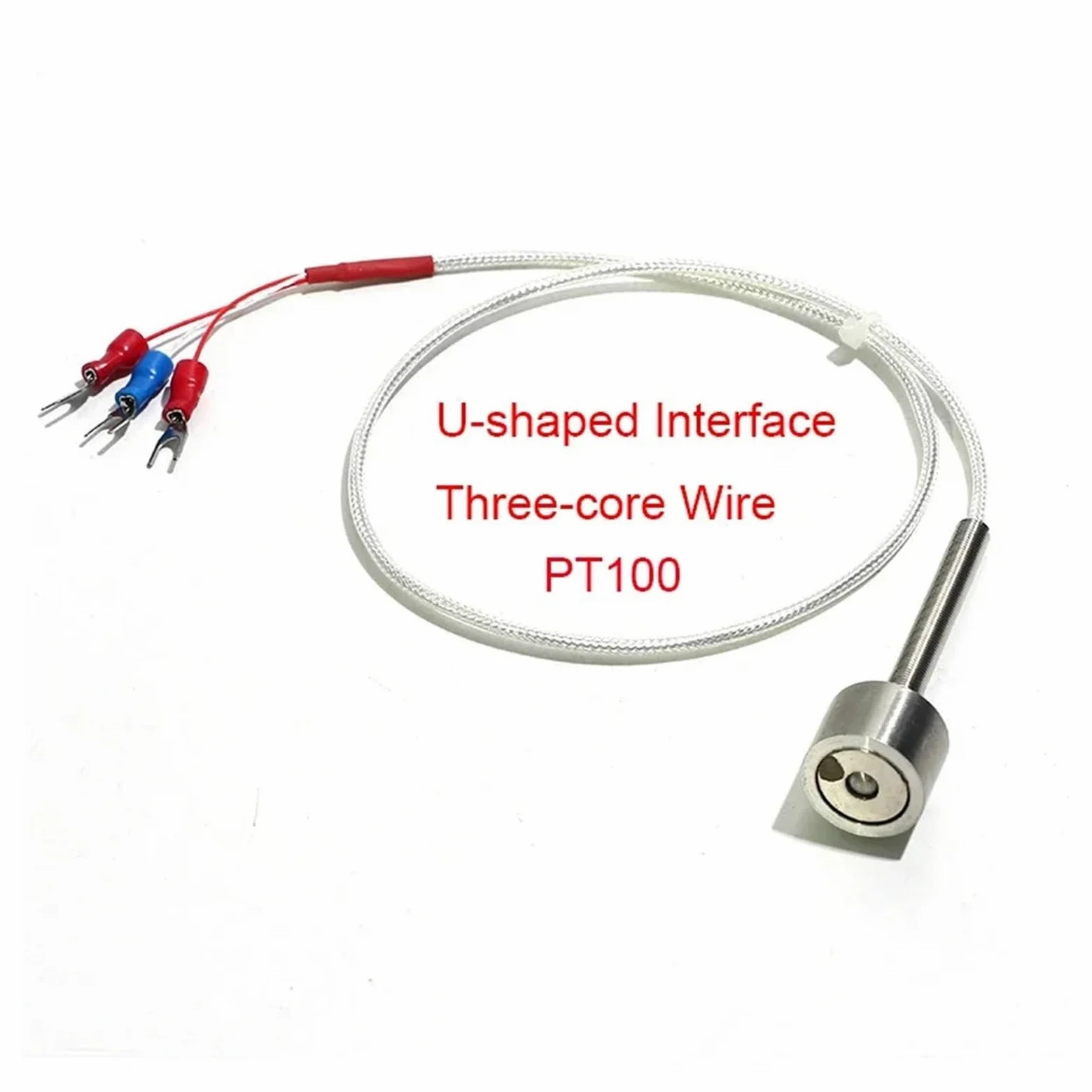 Enchufe de interfaz termopar adsorción magnética fuerte con cable blindado acero inoxidable 1 pieza(PT100 5m)