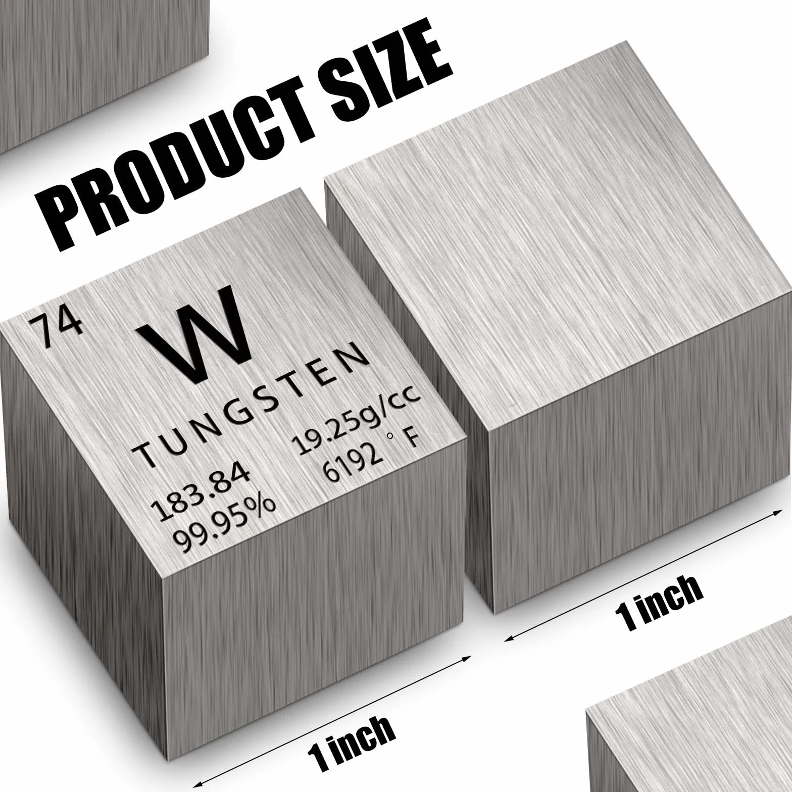 Cubos de densidad cúbica, cubo de elementos de alta densidad para colecciones de elementos, material de experimento de laboratorio, experiencia de objetos pequeños pesados (tungsteno, 1 pulgada)